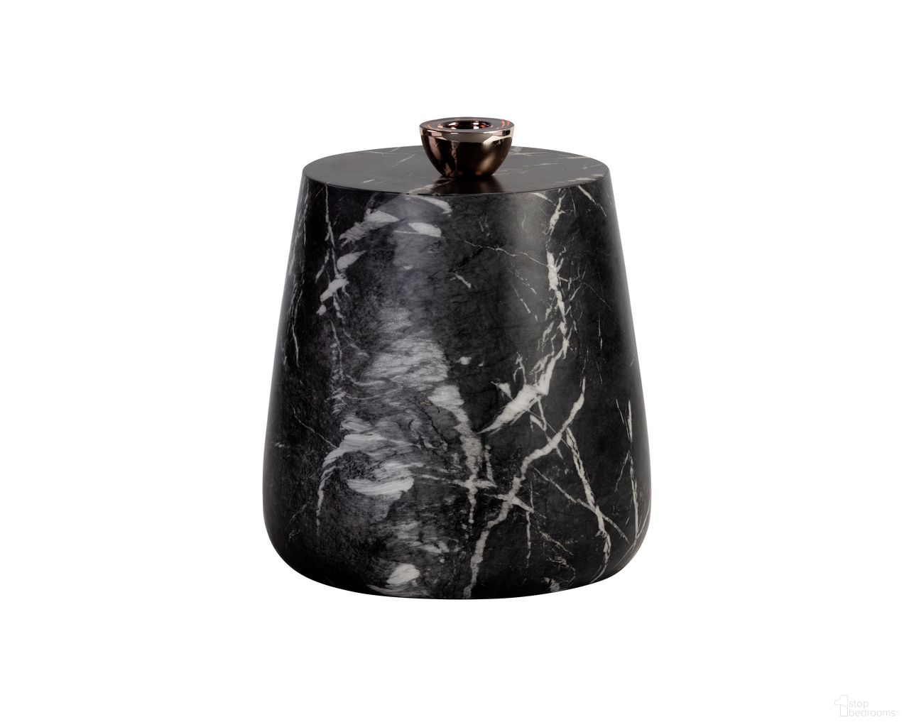 Aries Marble Look End Table In Black