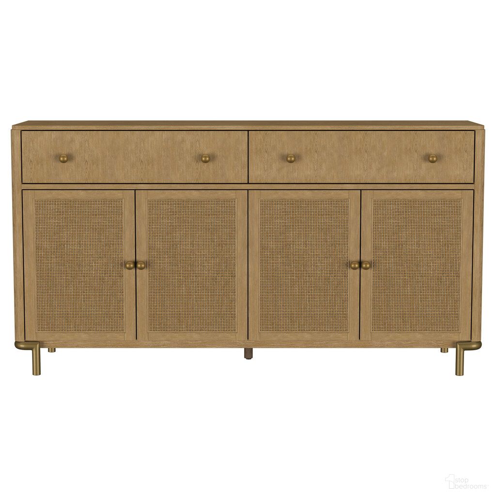 The appearance of Arini 2-Drawer Cane Door Dining Sideboard Server In Sand Wash designed by Coaster in the coastal interior design. This sand wash piece of furniture was selected by 1StopBedrooms from Arini Collection to add a touch of cosiness and style into your home. Sku: 108935SWD. Material: Metal.