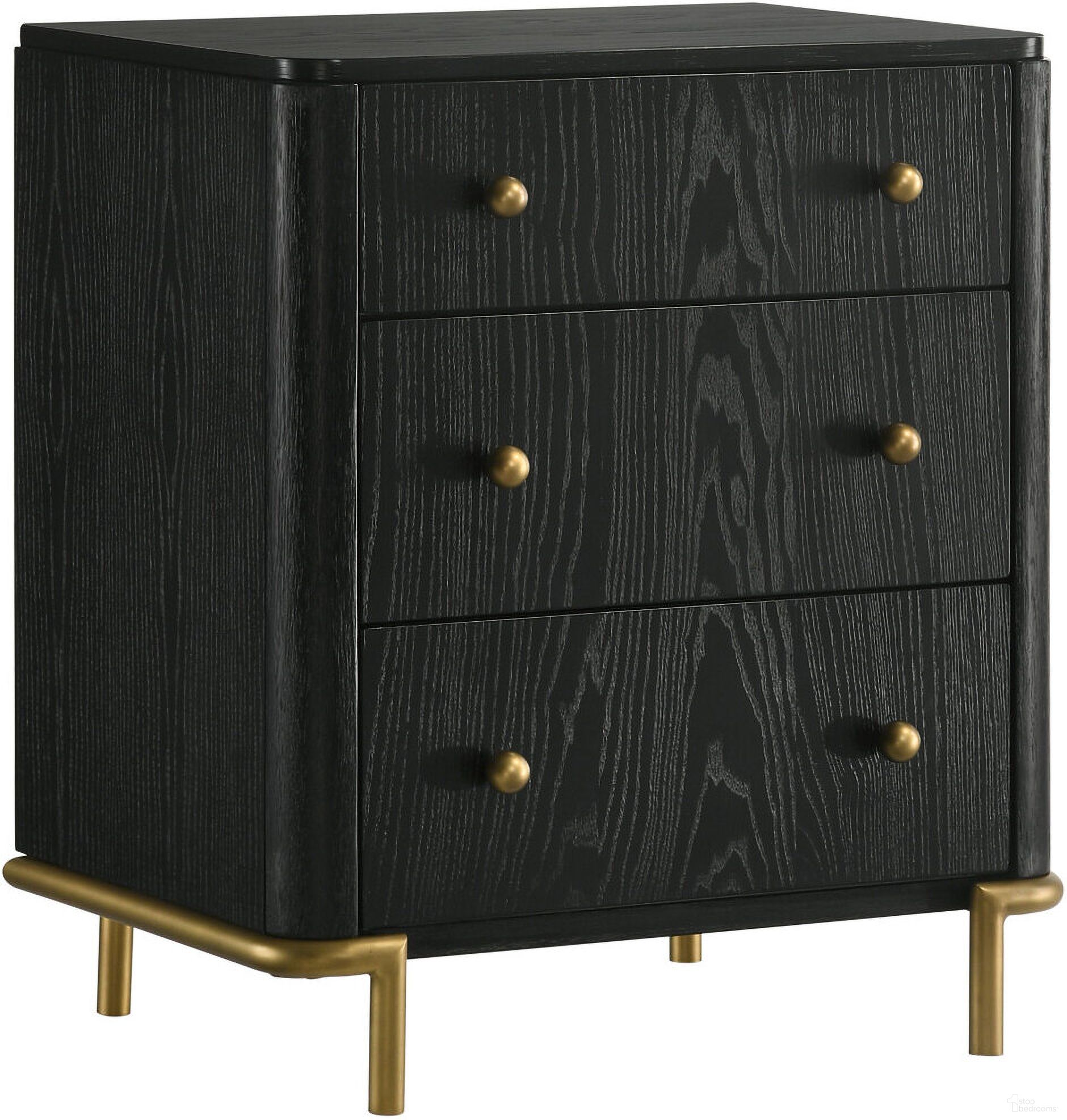 The appearance of Arini 3-drawer Nightstand Bedside Table with USB Outlet Black designed by Coaster in the coastal interior design. This black piece of furniture was selected by 1StopBedrooms from Arini Collection to add a touch of cosiness and style into your home. Sku: 224332. Material: Wood.