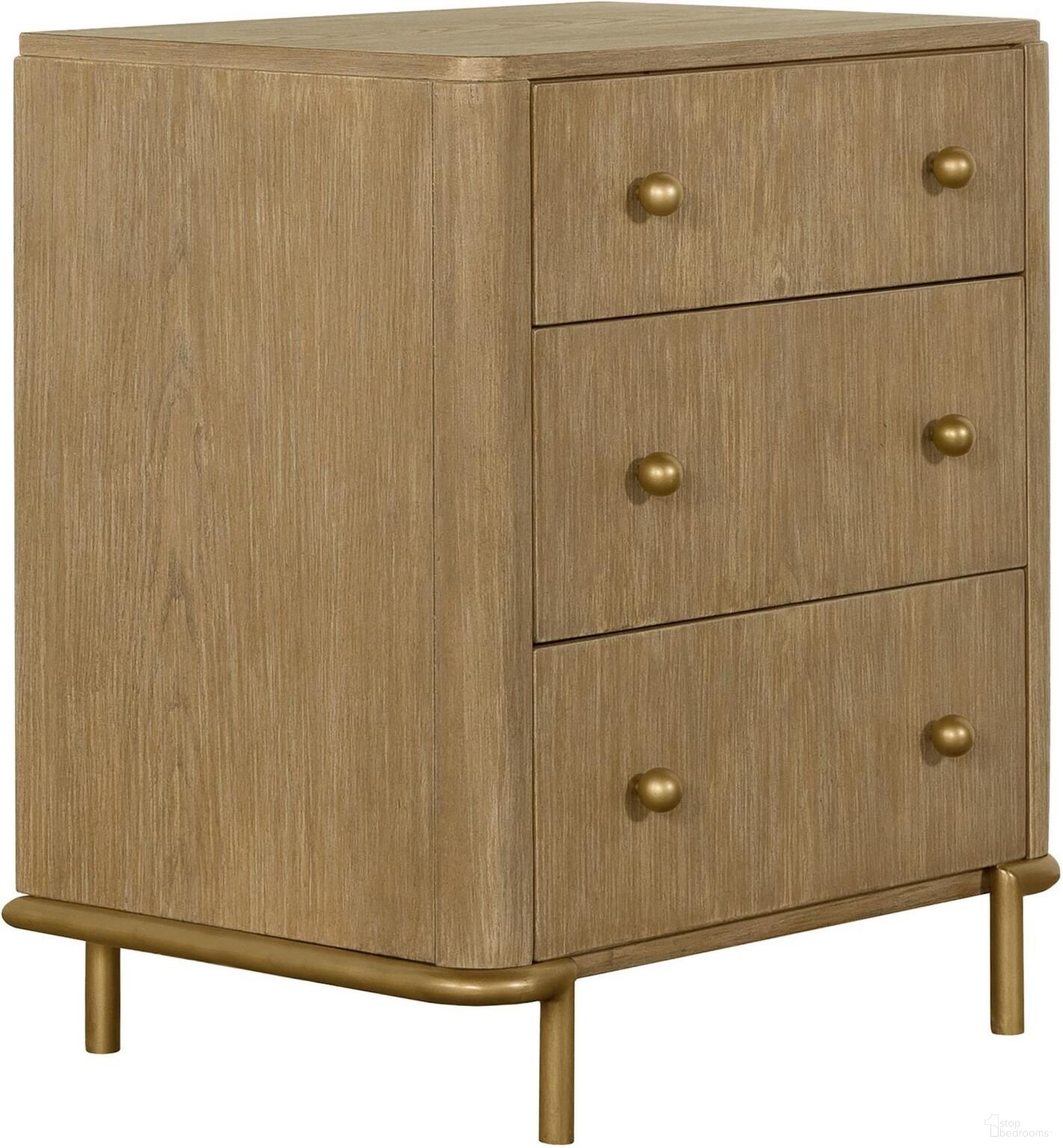 Arini 3-drawer Nightstand with Dual USB Ports Sand Wash