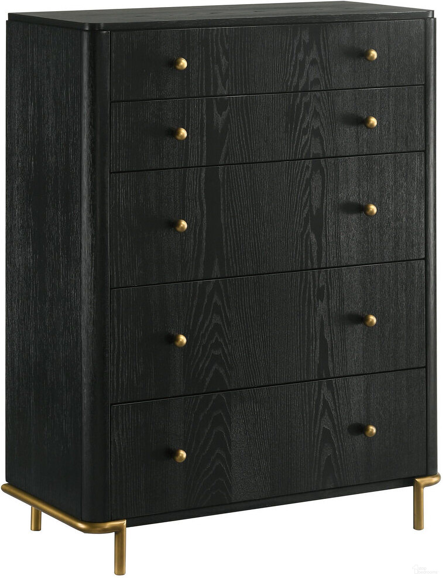 The appearance of Arini 5-drawer Bedroom Chest Black designed by Coaster in the coastal interior design. This black piece of furniture was selected by 1StopBedrooms from Arini Collection to add a touch of cosiness and style into your home. Sku: 224335. Material: Wood.