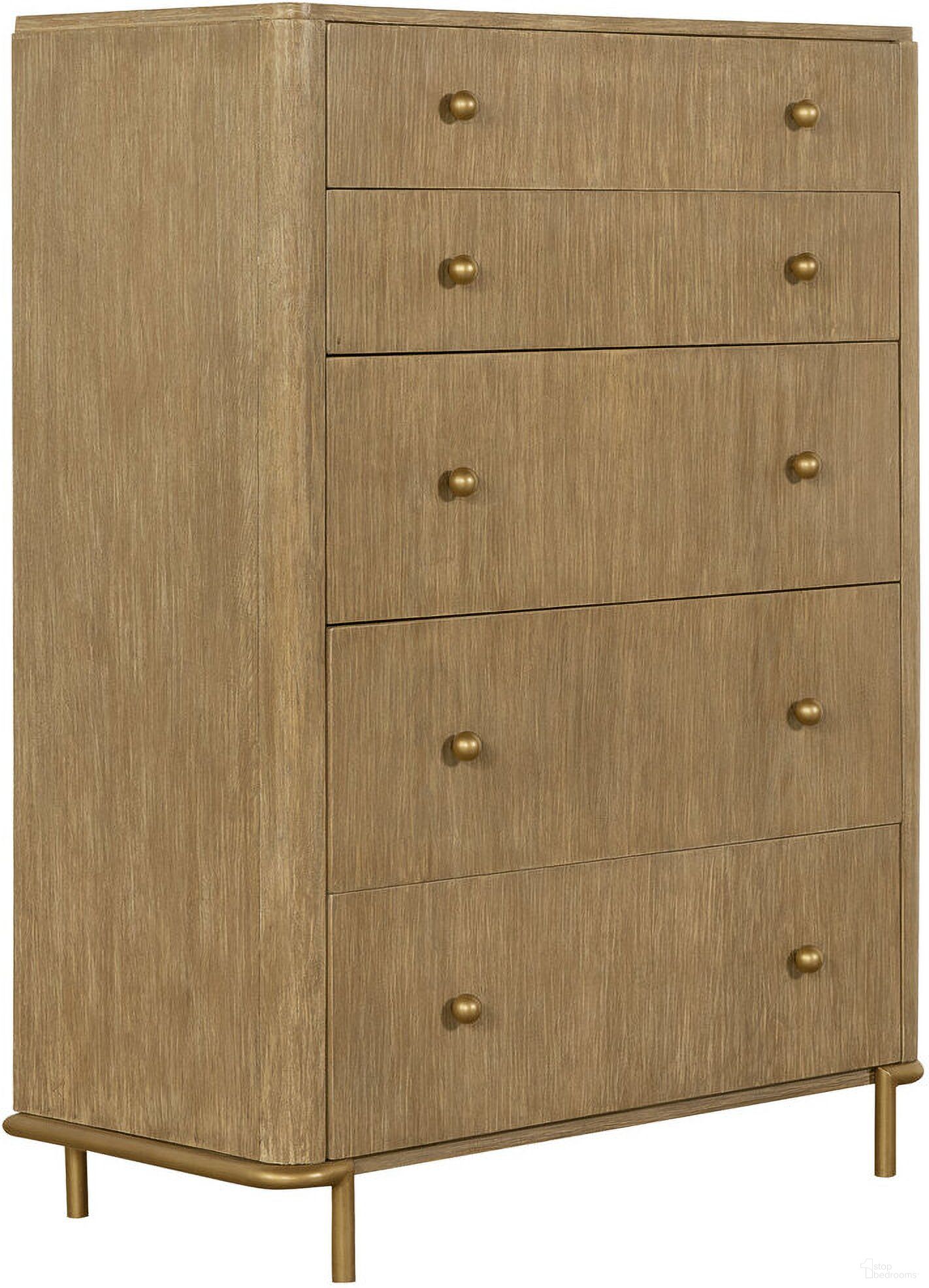 The appearance of Arini 5-drawer Chest Sand Wash designed by Coaster in the coastal interior design. This sand piece of furniture was selected by 1StopBedrooms from Arini Collection to add a touch of cosiness and style into your home. Sku: 224305. Material: Wood.
