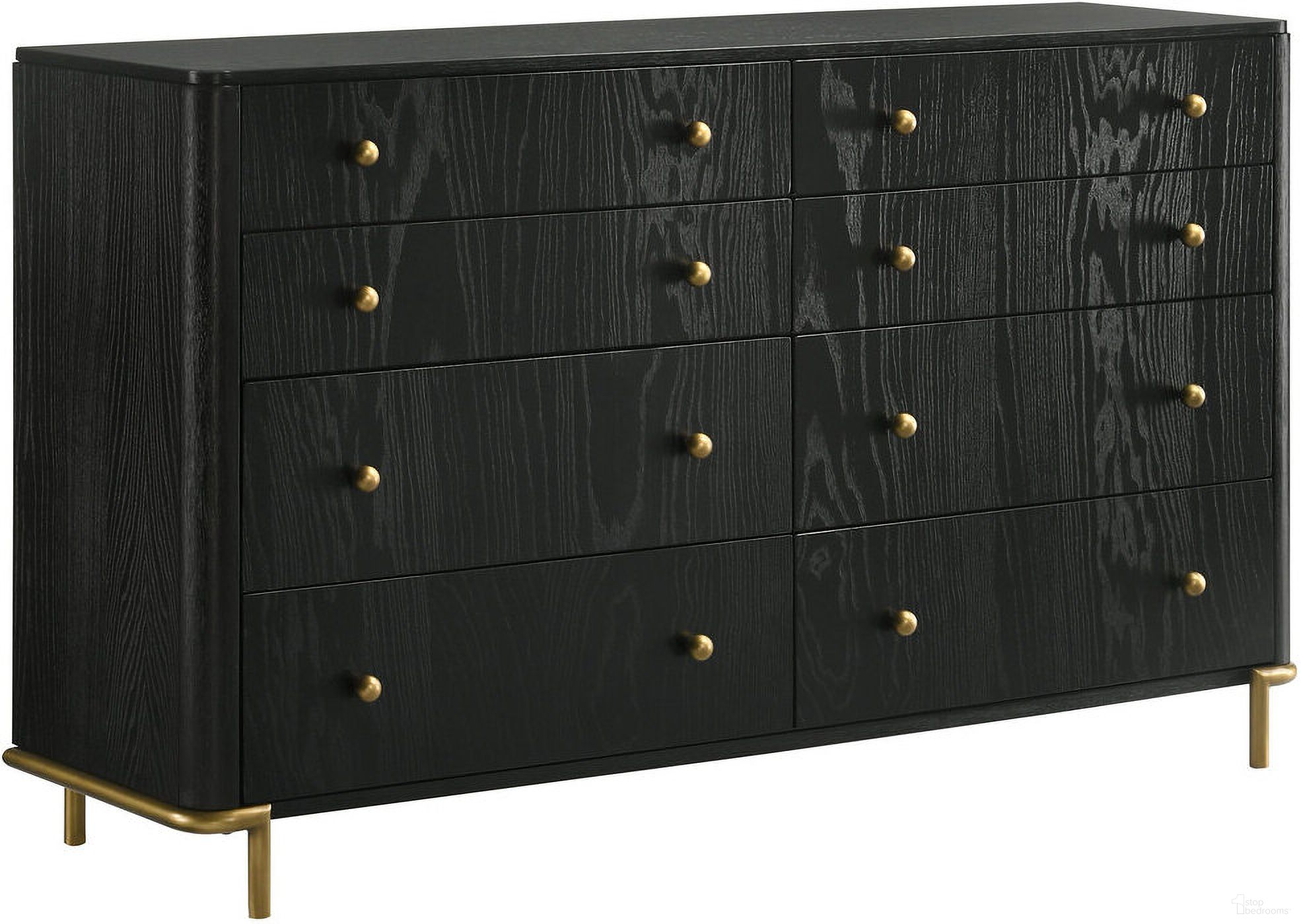 The appearance of Arini 8-drawer Bedroom Dresser Black designed by Coaster in the coastal interior design. This black piece of furniture  was selected by 1StopBedrooms from Arini Collection to add a touch of cosiness and style into your home. Sku: 224333. Material: Wood.