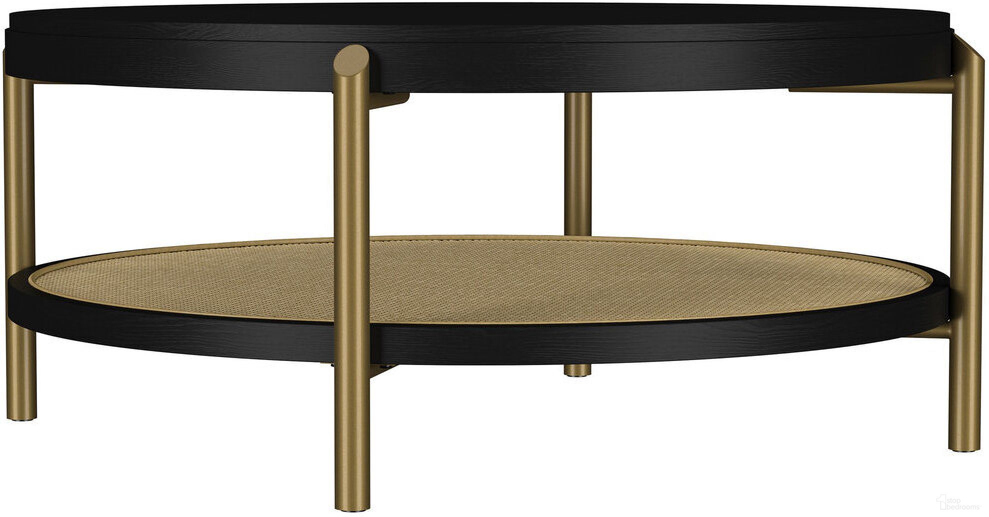 The appearance of Arini Round Coffee Table with Storage Shelf In Natural and Black designed by Coaster in the coastal interior design. This natural/black piece of furniture was selected by 1StopBedrooms from Arini Collection to add a touch of cosiness and style into your home. Sku: 706198. Material: MDF.