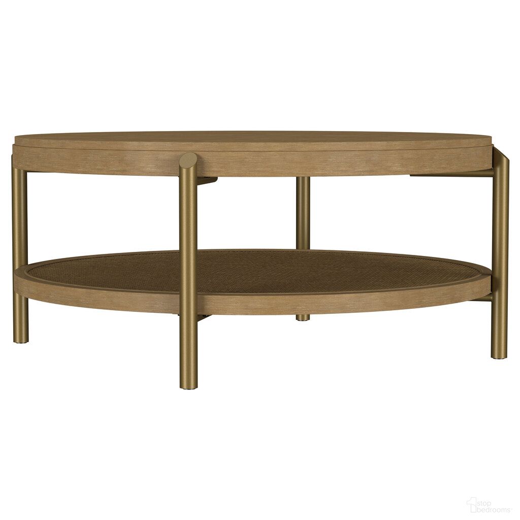 The appearance of Arini Round Coffee Table with Storage Shelf In Sand Wash and Natural designed by Coaster in the coastal interior design. This sand wash/natural piece of furniture was selected by 1StopBedrooms from Arini Collection to add a touch of cosiness and style into your home. Sku: 706188. Material: MDF.