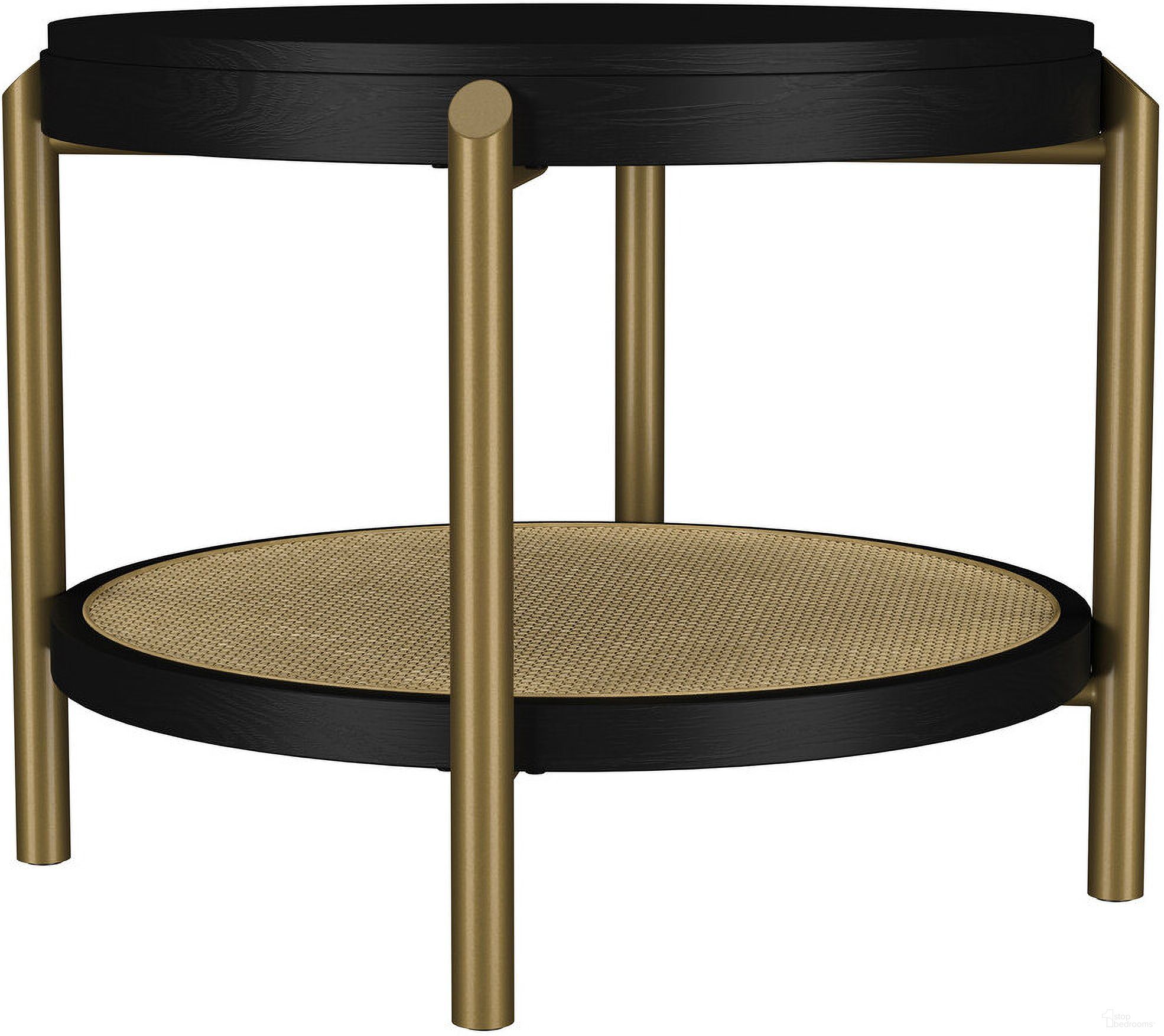 The appearance of Arini Round End Side Table with Storage Shelf In Natural and Black designed by Coaster in the coastal interior design. This natural/black piece of furniture was selected by 1StopBedrooms from Arini Collection to add a touch of cosiness and style into your home. Sku: 706197. Material: MDF.