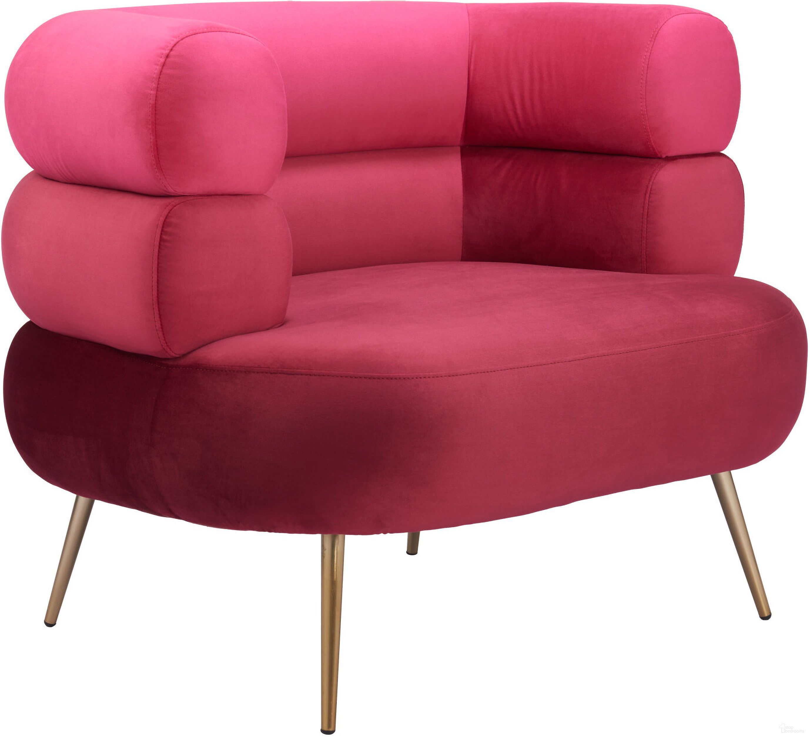 The appearance of Arish Accent Chair In Red designed by Zuo Modern in the modern / contemporary interior design. This red piece of furniture was selected by 1StopBedrooms from Arish Collection to add a touch of cosiness and style into your home. Sku: 109999. Material: Velvet.