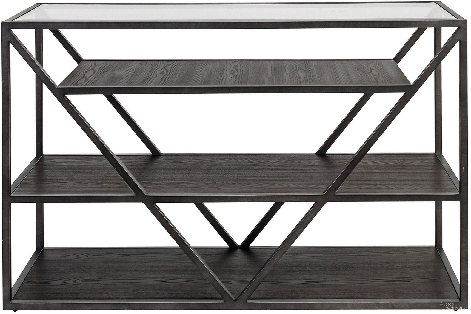 The appearance of Arista Cobblestone Brown Sofa Table designed by Liberty in the modern / contemporary interior design. This brown piece of furniture  was selected by 1StopBedrooms from Arista Collection to add a touch of cosiness and style into your home. Sku: 37-OT1030. Material: Wood.