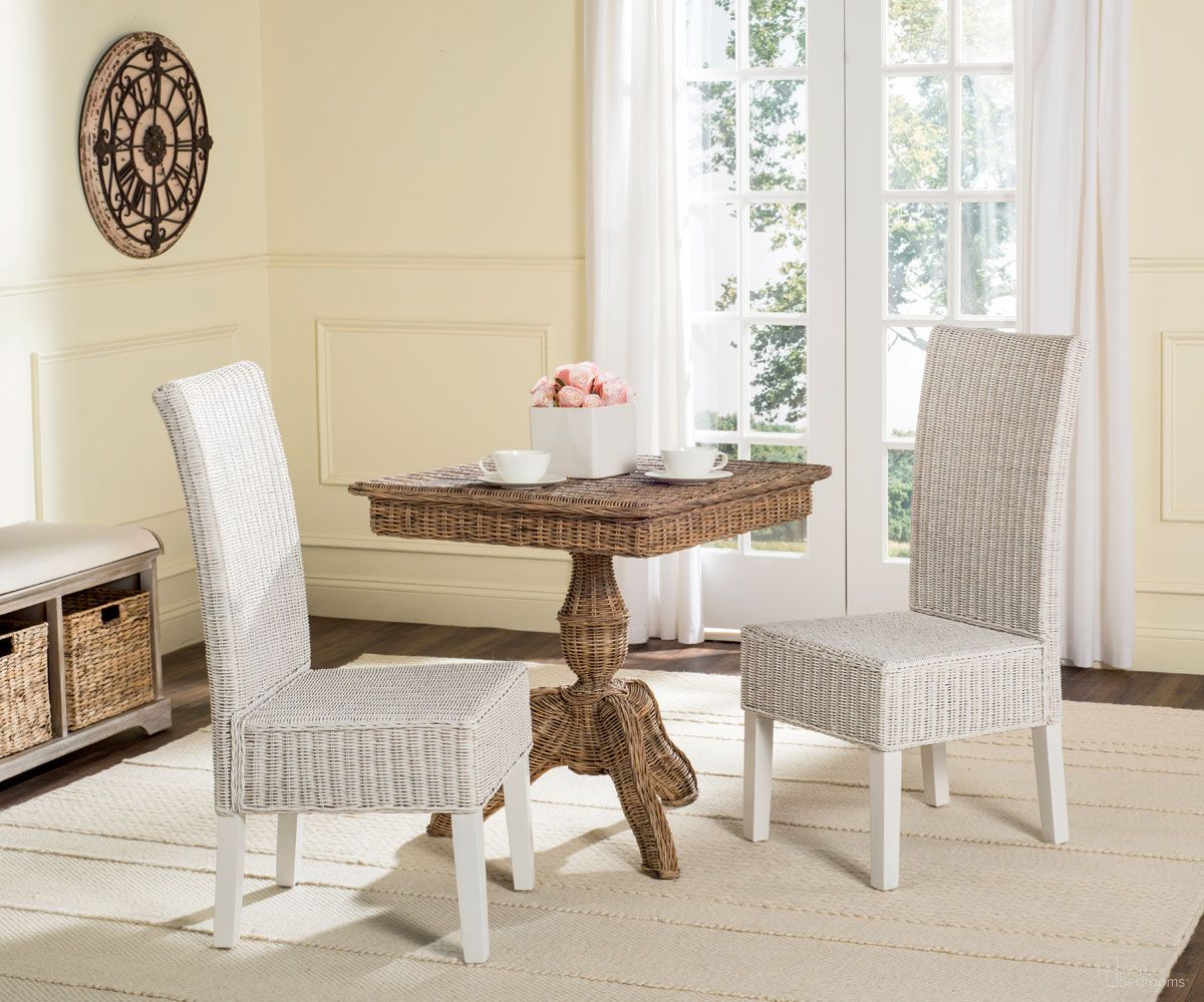 Arjun White Wicker Dining Chair Set of 2