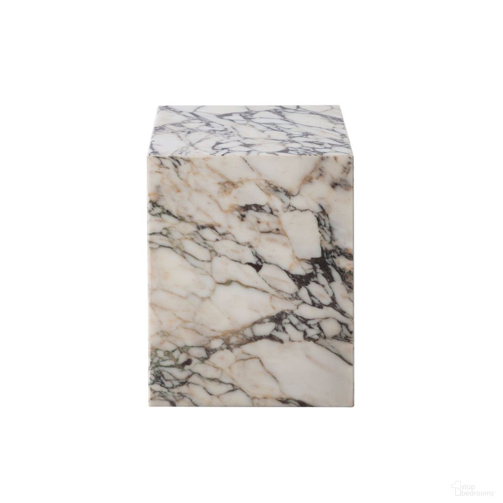 The appearance of Ark Square Pedestal End Table In Genuine Viola Marble designed by Diamond Sofa in the modern / contemporary interior design. This viola piece of furniture  was selected by 1StopBedrooms from Ark Collection to add a touch of cosiness and style into your home. Sku: ARKETVA. Material: Marble.