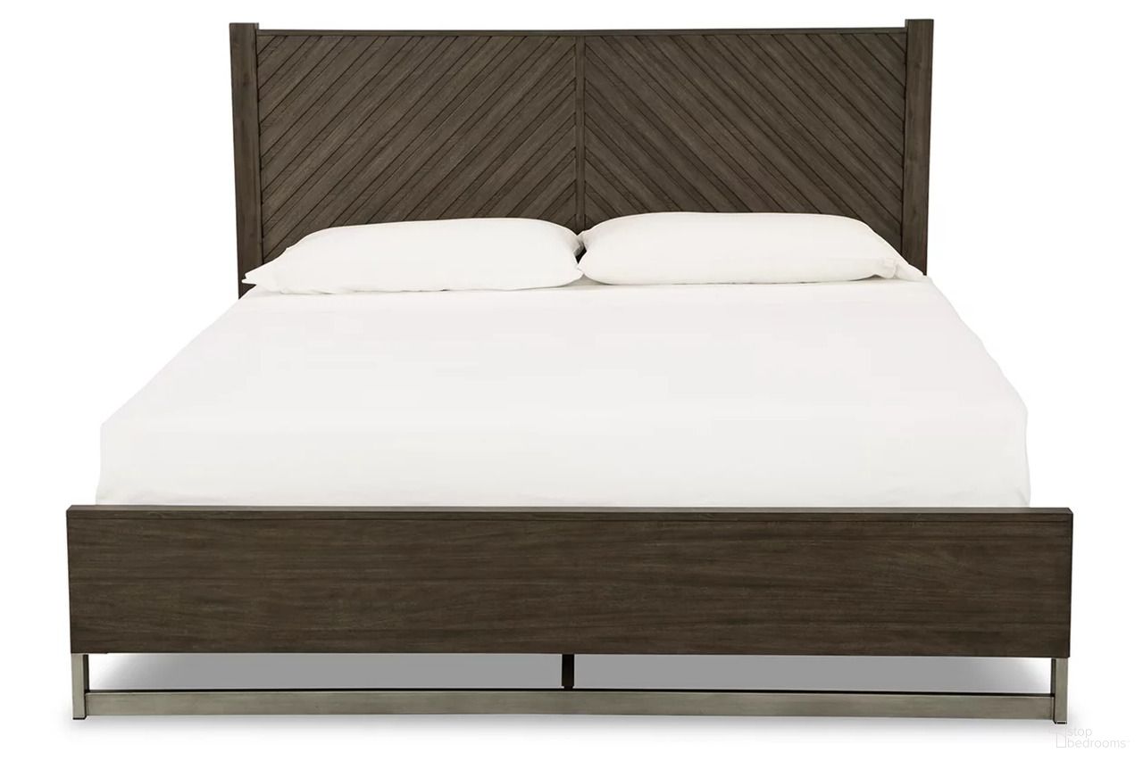 The appearance of Arkenton California King Panel Bed In Grayish Brown designed by Signature Design by Ashley in the modern / contemporary interior design. This grayish brown piece of furniture was selected by 1StopBedrooms from Arkenton Collection to add a touch of cosiness and style into your home. Sku: B786-56;B786-58;B786-94. Bed Type: Panel Bed. Material: Wood. Bed Size: California King.