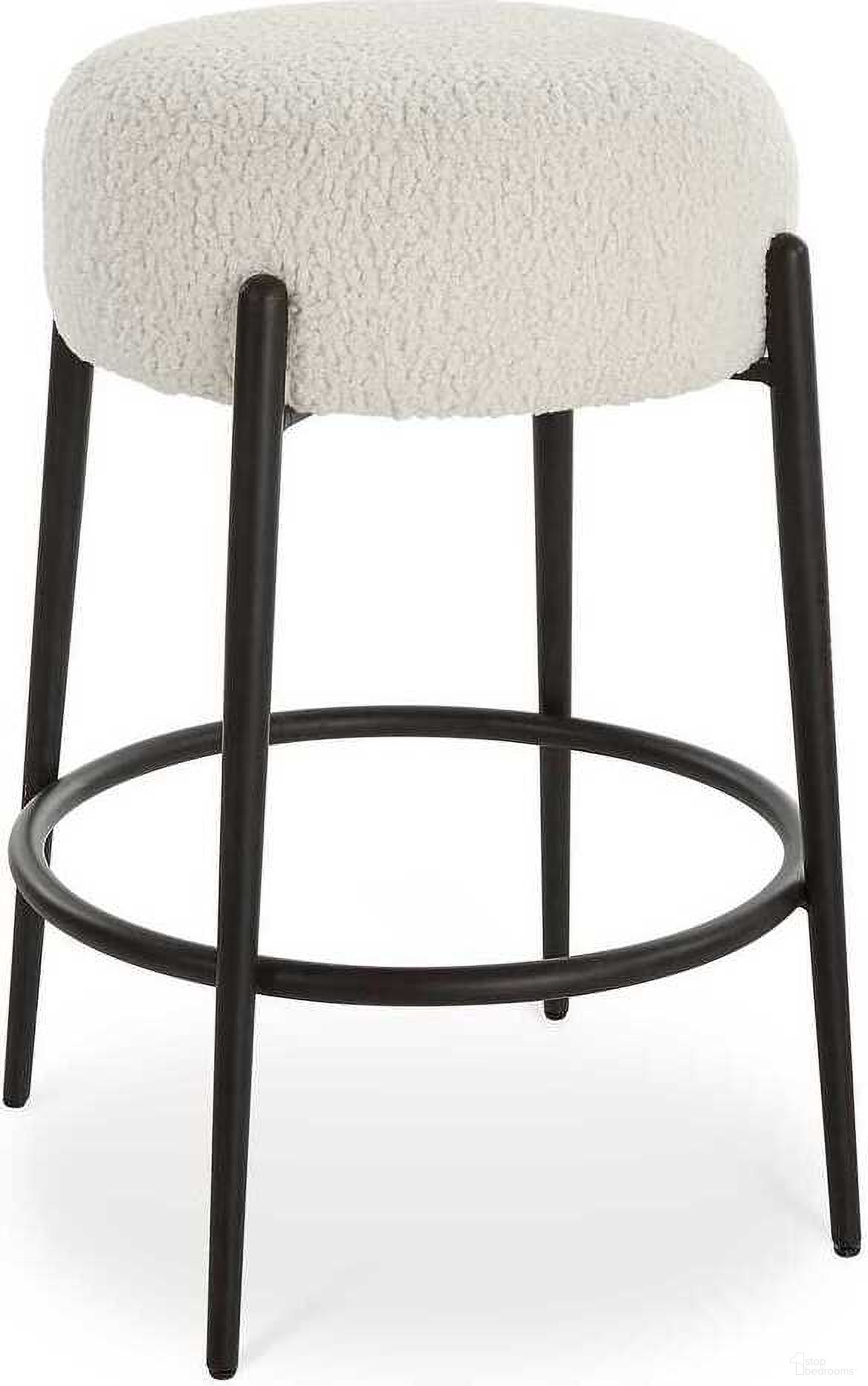 The appearance of Arles Plush Counter Stool In Black and White designed by Uttermost in the modern / contemporary interior design. This black and white piece of furniture was selected by 1StopBedrooms from Arles Collection to add a touch of cosiness and style into your home. Sku: 23783. Material: Hardwood.