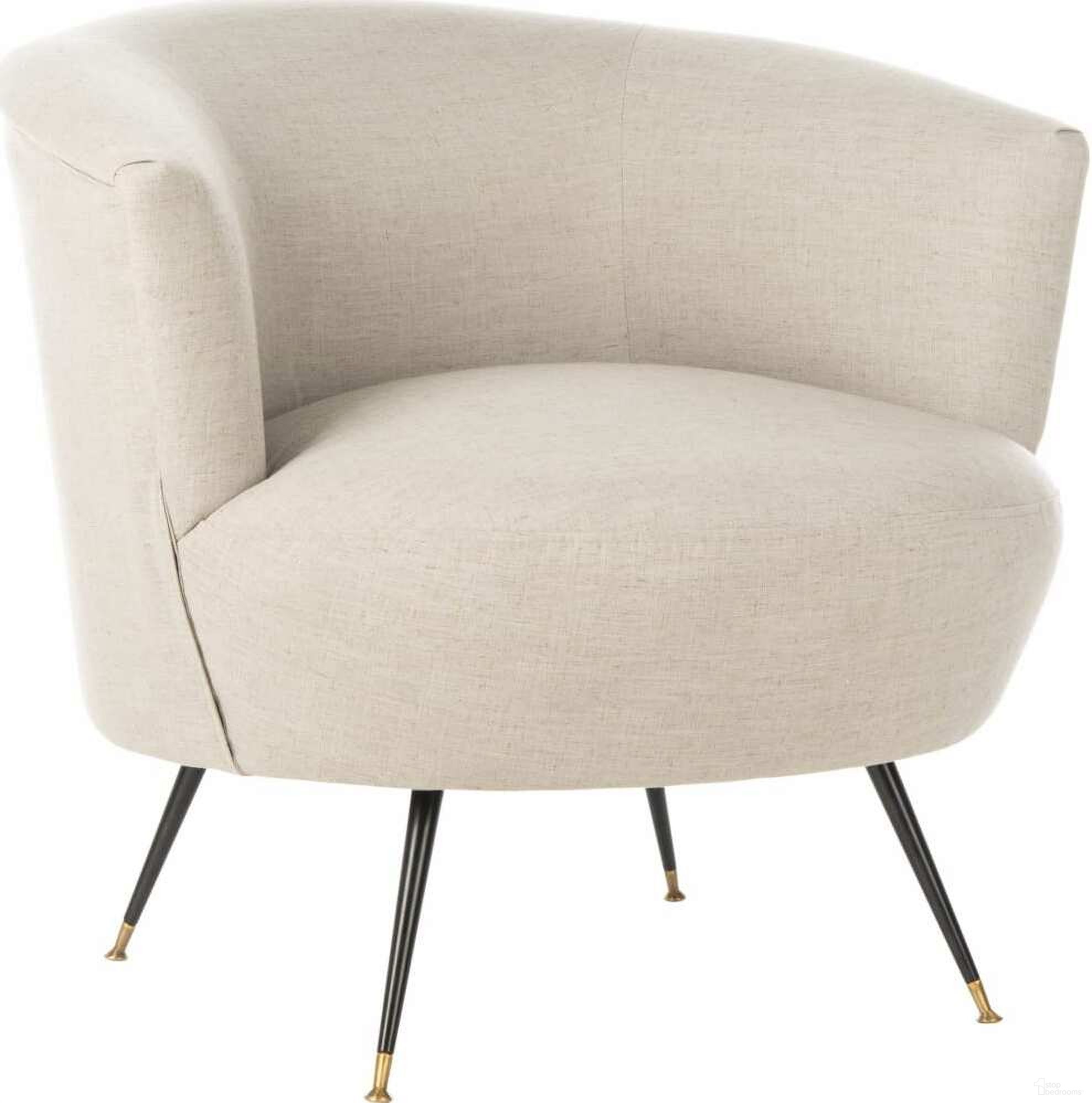 The appearance of Arlette Light Gray Velvet Retro Mid Century Accent Chair designed by Safavieh in the transitional interior design. This light gray piece of furniture  was selected by 1StopBedrooms from Arlette Collection to add a touch of cosiness and style into your home. Sku: FOX6257C. Material: Iron.