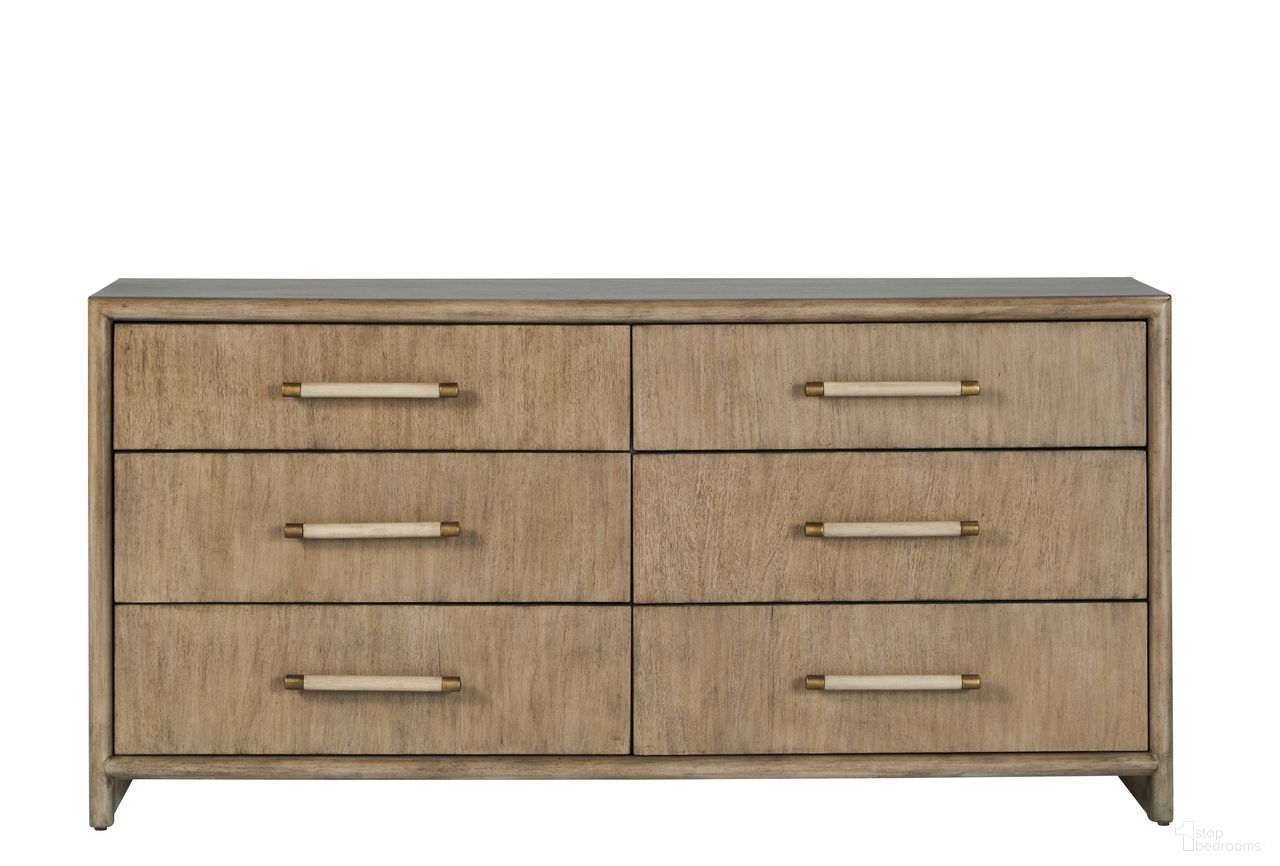 The appearance of Arlington 6-Drawer Dresser In Nutmeg designed by American Woodcrafters in the transitional interior design. This nutmeg piece of furniture  was selected by 1StopBedrooms from Arlington Collection to add a touch of cosiness and style into your home. Sku: 4300-260. Material: Hardwood.