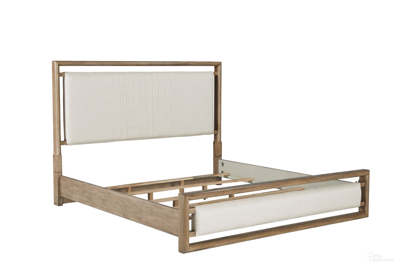 The appearance of Arlington King Upholstered Panel Bed In Nutmeg designed by American Woodcrafters in the transitional interior design. This nutmeg piece of furniture was selected by 1StopBedrooms from Arlington Collection to add a touch of cosiness and style into your home. Sku: 4300-981;4300-962;4300-880. Bed Type: Panel Bed. Bed Size: King. Material: Hardwood.