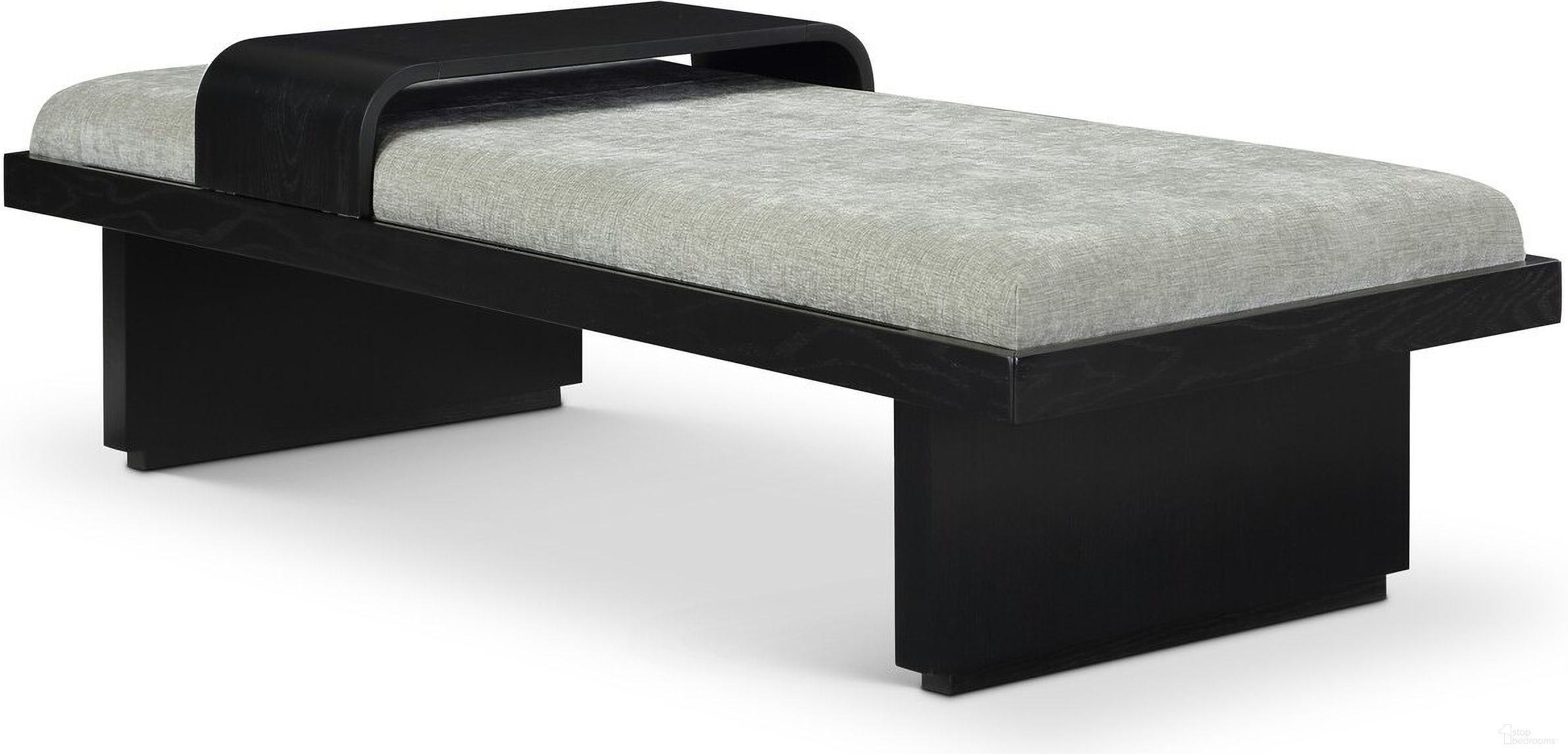 Arlington Mint/Black Chenille Fabric Bench In Mint/Black