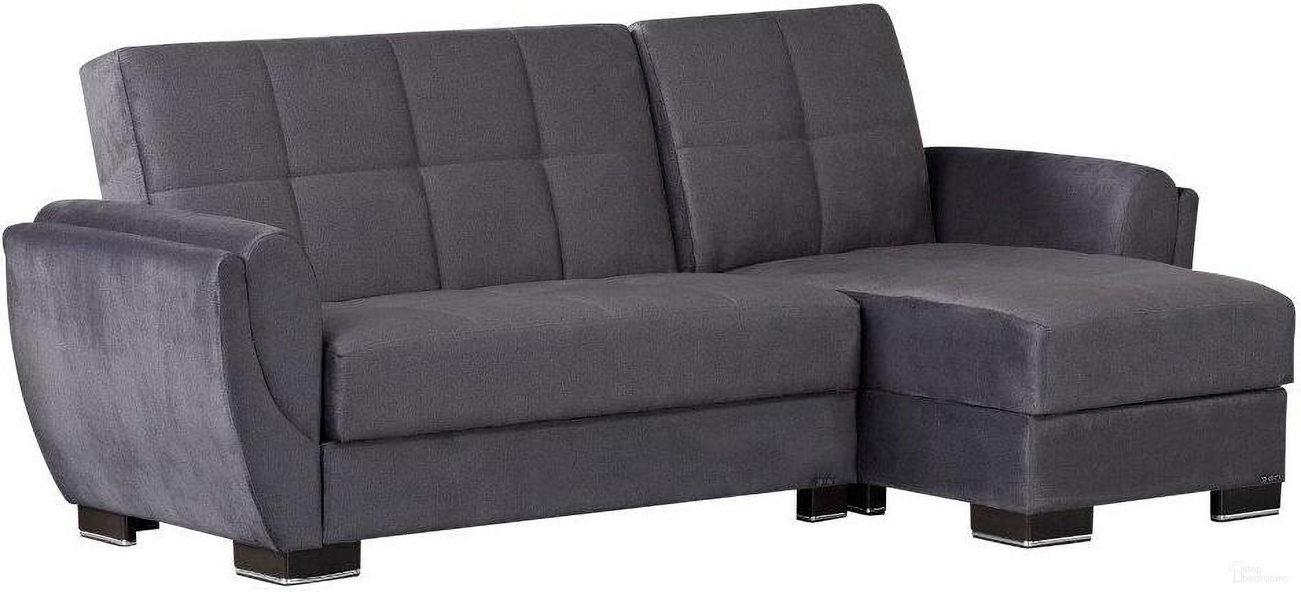 The appearance of Armada Air Upholstered Convertible Chaise Lounge with Storage In Dark Gray designed by Casamode in the modern / contemporary interior design. This gray piece of furniture was selected by 1StopBedrooms from Armada Air Collection to add a touch of cosiness and style into your home. Sku: AIR-CL-101. Material: Microfiber. Layout: Sofa & Chaise.