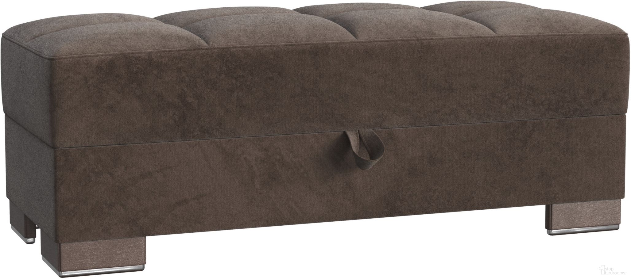 The appearance of Armada Air Upholstered Ottoman with Storage In Brown/Black designed by Casamode in the modern / contemporary interior design. This brown/black piece of furniture  was selected by 1StopBedrooms from Armada Air Collection to add a touch of cosiness and style into your home. Sku: AIR-O-108. Material: Microfiber.