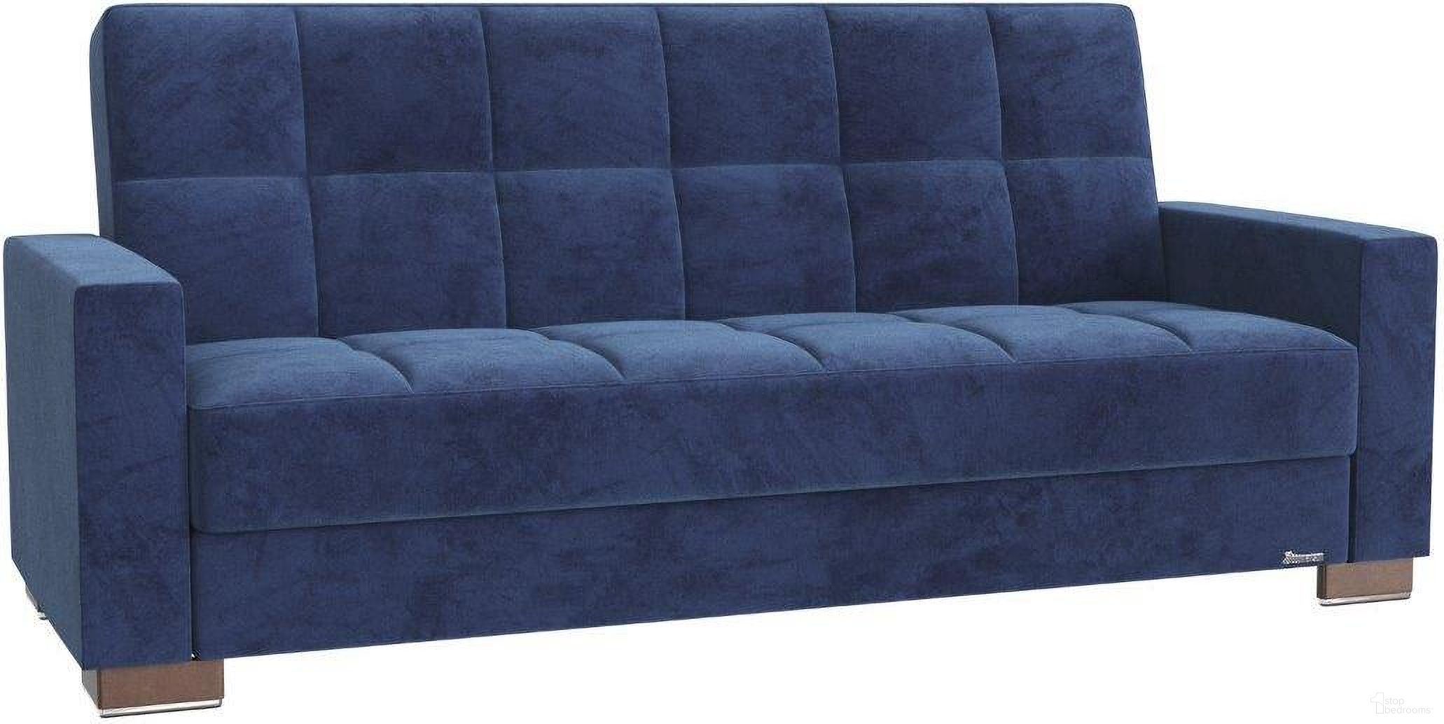 The appearance of Armada Upholstered Convertible Sofabed with Storage In Blue designed by Casamode in the modern / contemporary interior design. This blue piece of furniture was selected by 1StopBedrooms from Armada Collection to add a touch of cosiness and style into your home. Sku: ARM-SB-4. Material: Microfiber.
