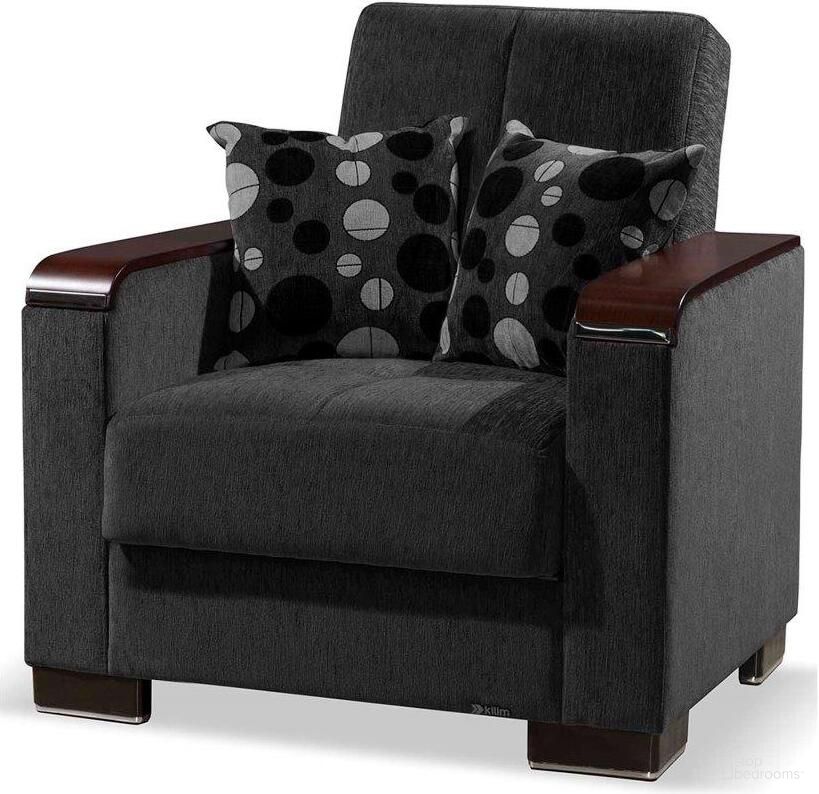 The appearance of Armada X Upholstered Convertible Wood Trimmed Armchair with Storage In Dark Gray designed by Casamode in the modern / contemporary interior design. This dark gray piece of furniture was selected by 1StopBedrooms from Armada X Collection to add a touch of cosiness and style into your home. Sku: ARM-W-WAC-39. Material: Chenille.
