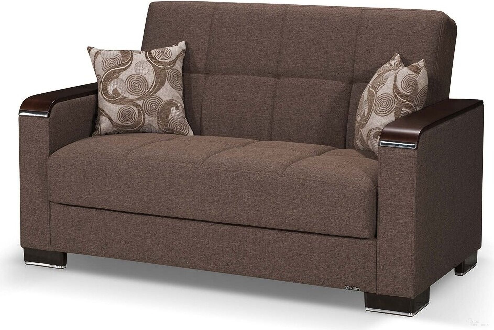 The appearance of Armada X Upholstered Convertible Loveseat with Storage In Brown designed by Casamode in the modern / contemporary interior design. This brown piece of furniture was selected by 1StopBedrooms from Armada X Collection to add a touch of cosiness and style into your home. Sku: ARM-W-LS-312. Material: Chenille.