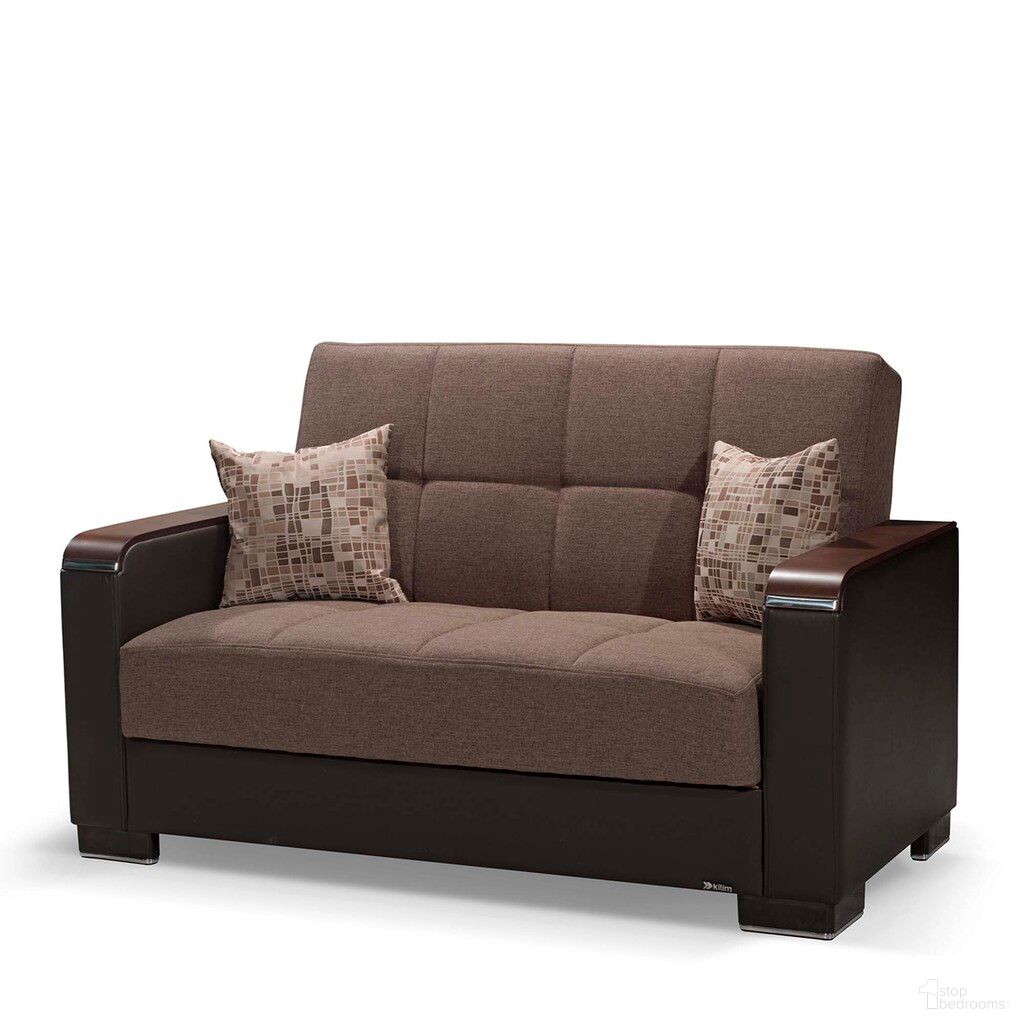The appearance of Armada X Upholstered Convertible Loveseat with Storage In Brown designed by Casamode in the modern / contemporary interior design. This brown piece of furniture was selected by 1StopBedrooms from Armada X Collection to add a touch of cosiness and style into your home. Sku: ARM-W-LS-314. Material: Leather.