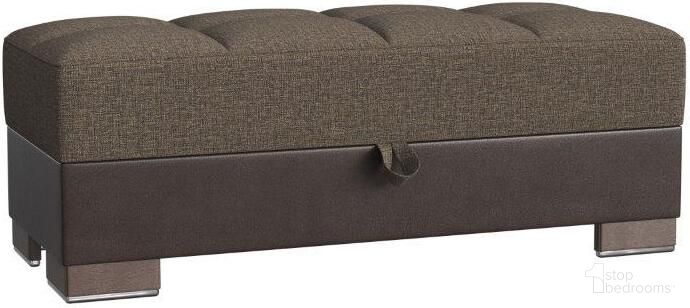 The appearance of Armada X Upholstered Convertible Wood Trimmed Ottoman with Storage In Brown ARM-W-O-314 designed by Casamode in the modern / contemporary interior design. This brown piece of furniture was selected by 1StopBedrooms from Armada X Collection to add a touch of cosiness and style into your home. Sku: ARM-W-O-314. Material: Chenille.
