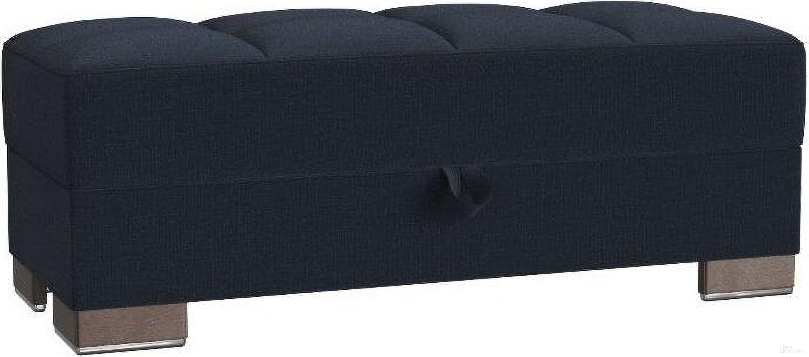 The appearance of Armada X Upholstered Convertible Wood Trimmed Ottoman with Storage In Dark Blue designed by Casamode in the modern / contemporary interior design. This denim blue piece of furniture  was selected by 1StopBedrooms from Armada X Collection to add a touch of cosiness and style into your home. Sku: ARM-W-O-311. Material: Chenille.