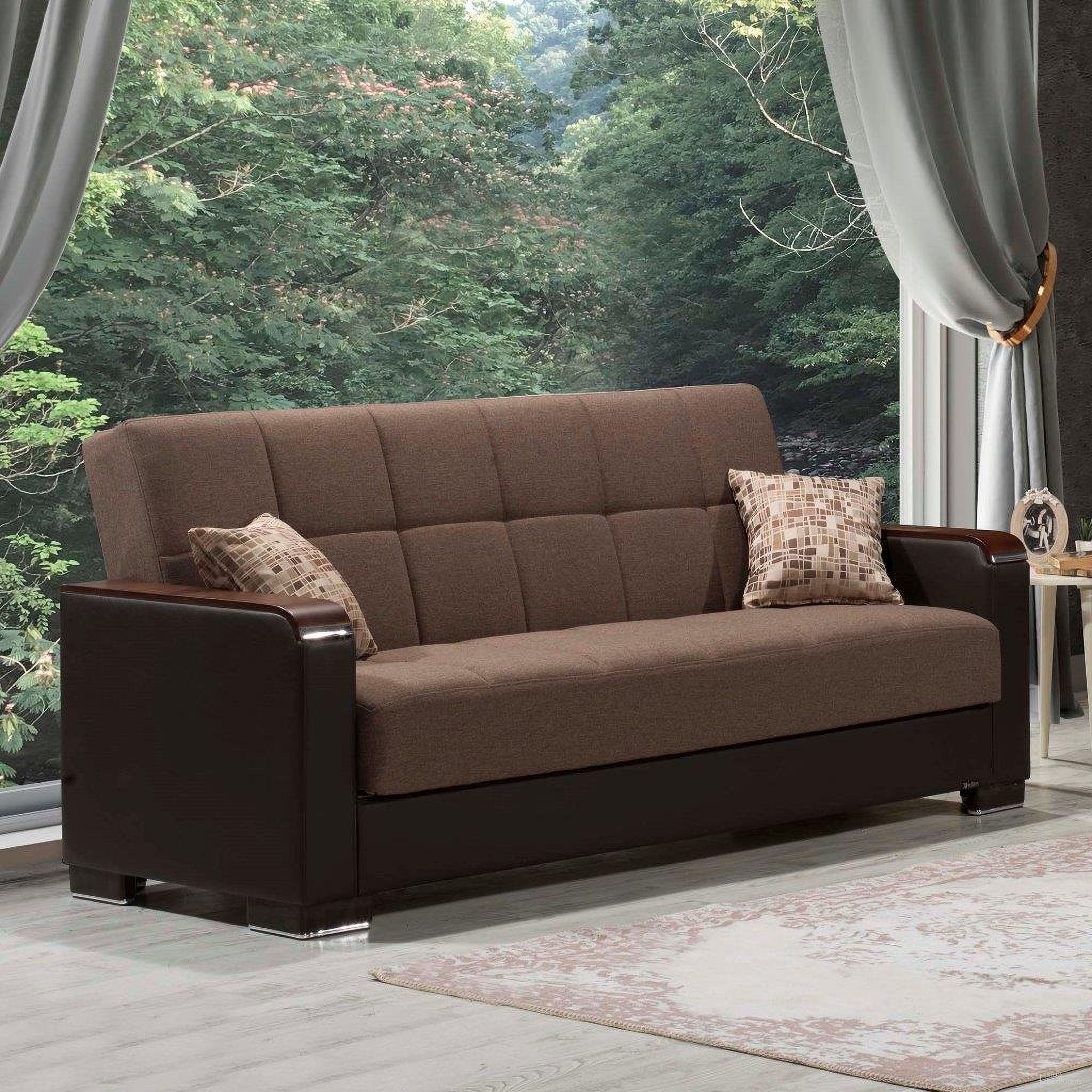 The appearance of Armada X Upholstered Convertible Wood Trimmed Sofabed with Storage In Brown ARM-W-SB-314 designed by Casamode in the modern / contemporary interior design. This brown piece of furniture was selected by 1StopBedrooms from Armada X Collection to add a touch of cosiness and style into your home. Sku: ARM-W-SB-314. Material: Chenille.
