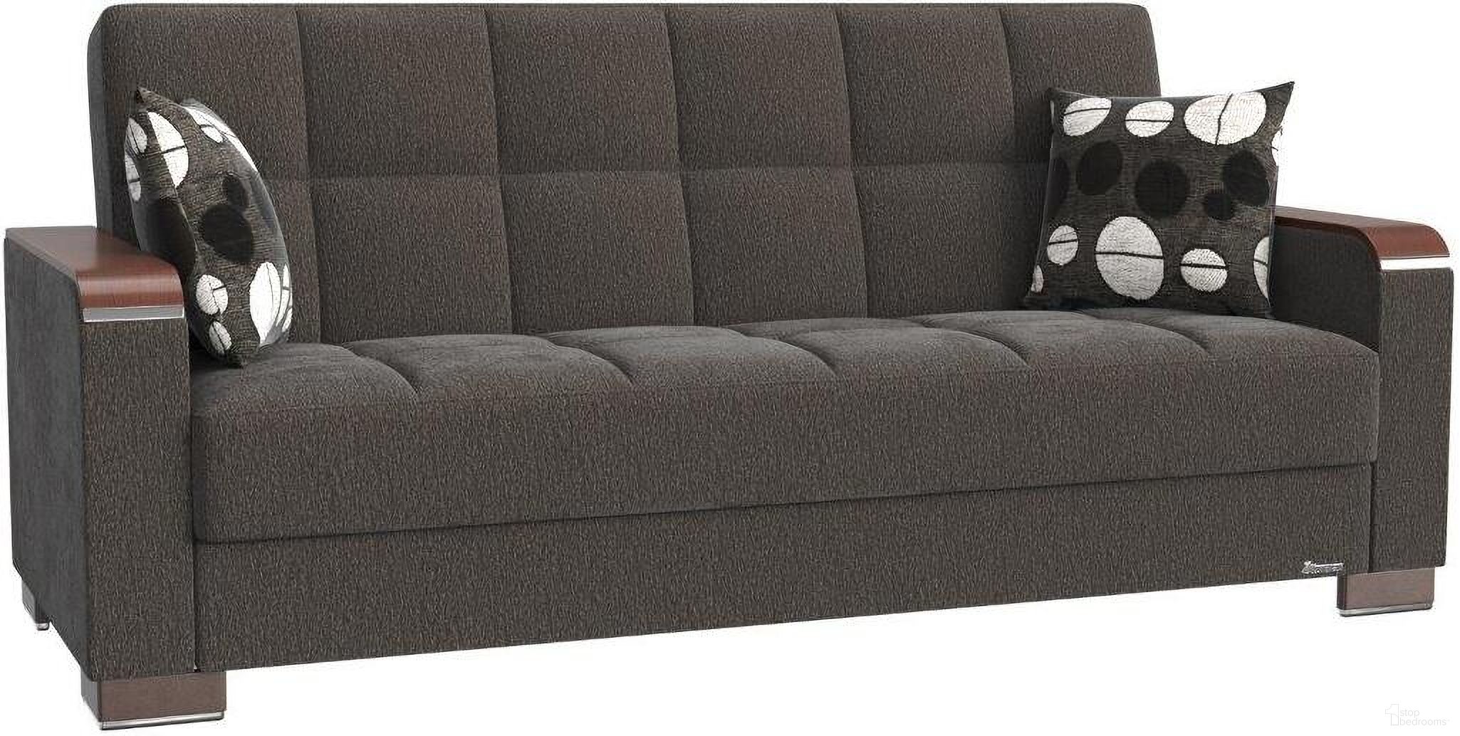The appearance of Armada X Upholstered Convertible Wood Trimmed Sofabed with Storage In Dark Gray designed by Casamode in the modern / contemporary interior design. This dark gray piece of furniture was selected by 1StopBedrooms from Armada X Collection to add a touch of cosiness and style into your home. Sku: ARM-W-SB-319. Material: Chenille.
