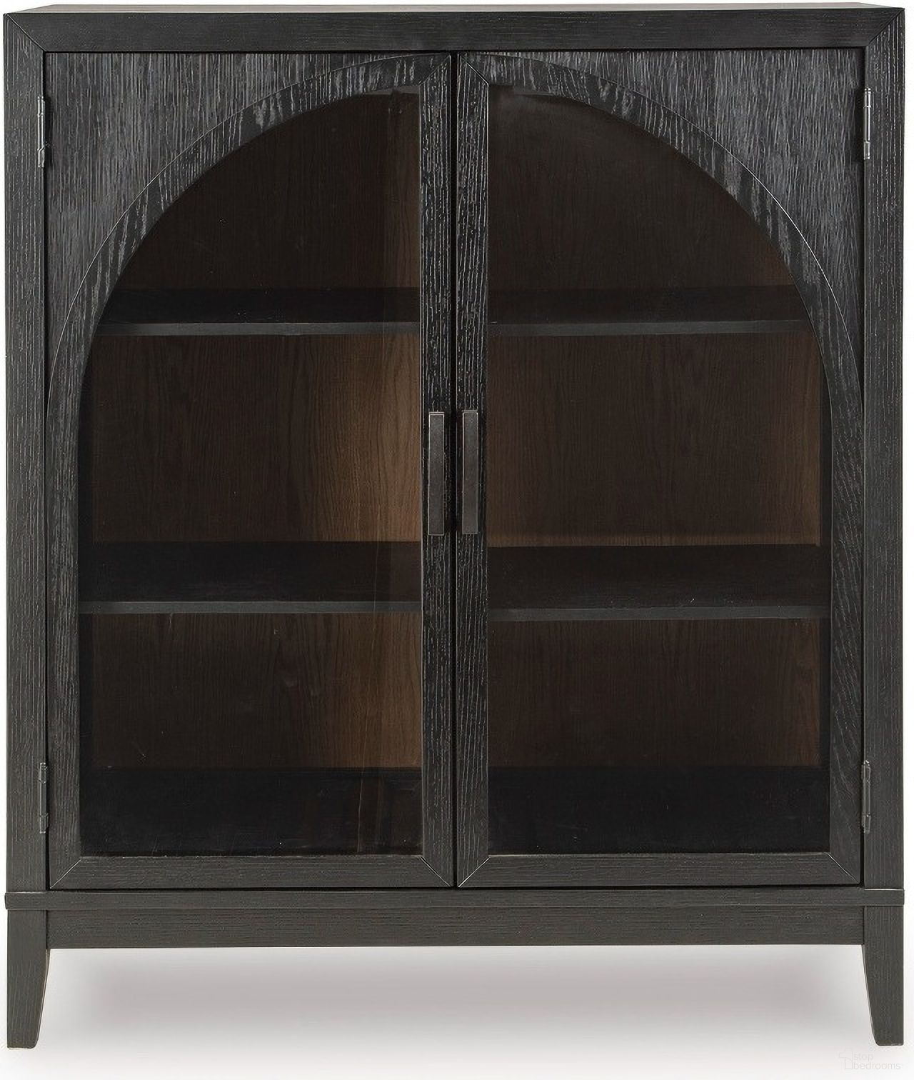 The appearance of Armenleigh Accent Cabinet In Black and Brown designed by Signature Design by Ashley in the transitional interior design. This black/brown piece of furniture  was selected by 1StopBedrooms from Armenleigh Collection to add a touch of cosiness and style into your home. Sku: A4000702. Material: Wood Veneer.