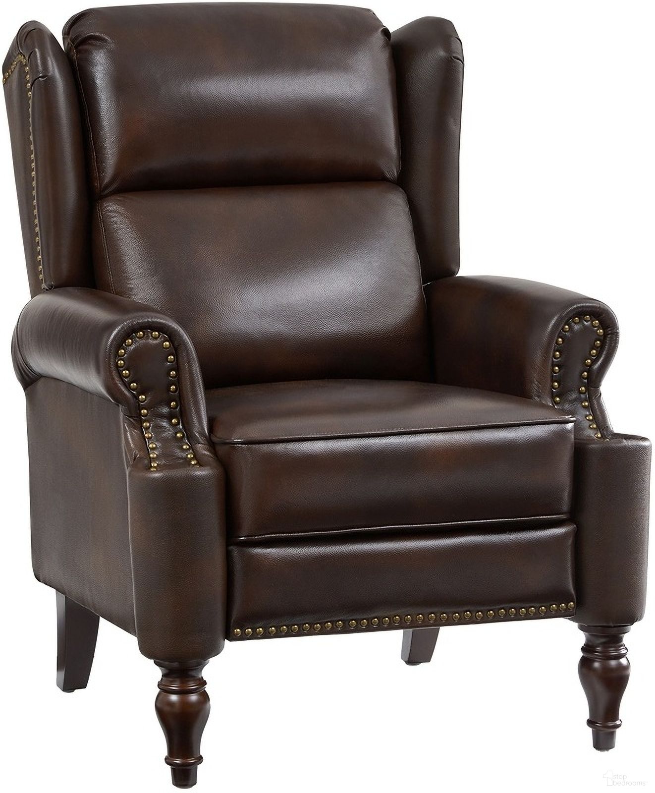 Arnold Genuine Leather Manual Recliner In Espresso