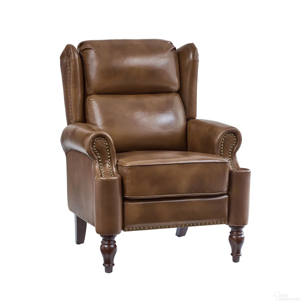 Arnold Genuine Leather Manual Recliner In Toffee