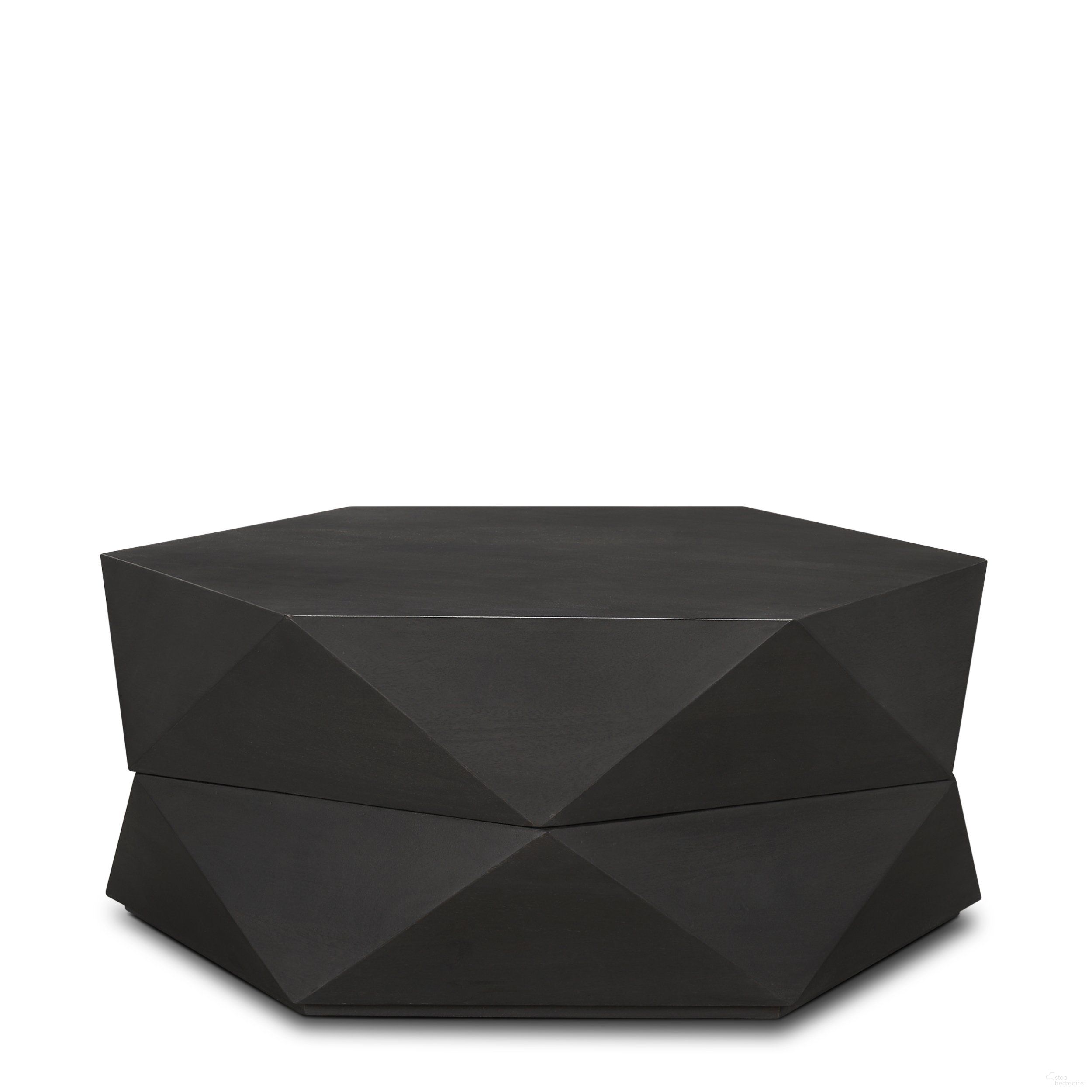The appearance of Arreto Hinged Solid Wood Top and Base Hexagonal Coffee Table In Black designed by Mercana in the modern / contemporary interior design. This black piece of furniture  was selected by 1StopBedrooms from Arreto Collection to add a touch of cosiness and style into your home. Sku: 70567. Material: Solid Wood.
