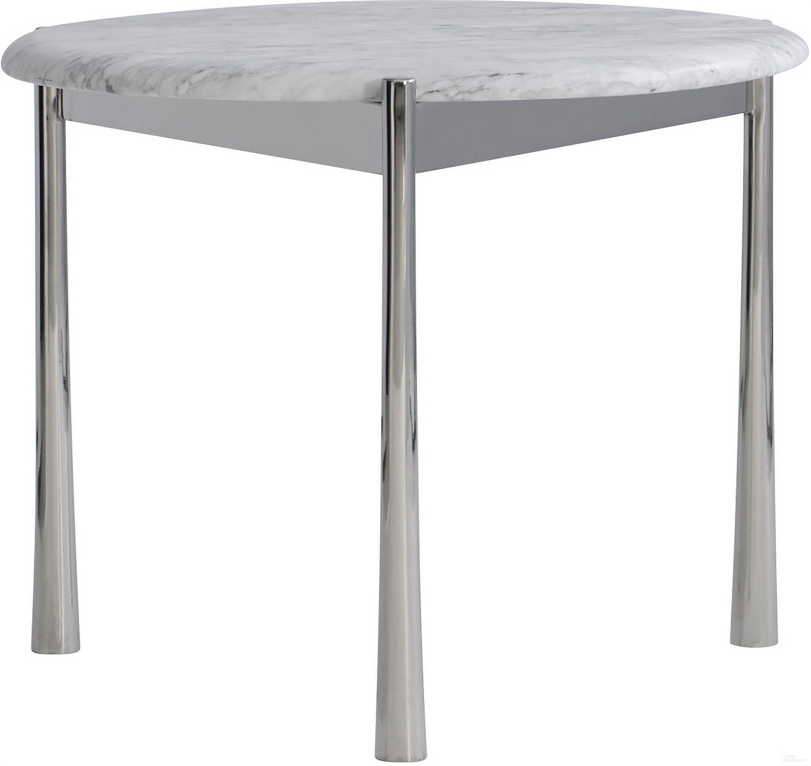 The appearance of Arris Side Table designed by Bernhardt in the transitional interior design. This polished stainless steel/marble piece of furniture  was selected by 1StopBedrooms from Arris Collection to add a touch of cosiness and style into your home. Sku: 321012. Material: Metal.