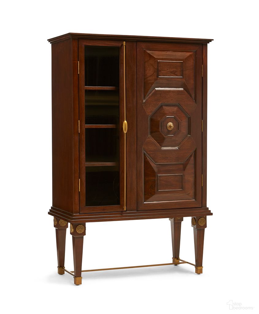 The appearance of Art Bar Cabinet In Mahogany and Brass designed by Maitland-Smith in the modern / contemporary interior design. This mahogany/brass piece of furniture  was selected by 1StopBedrooms from Maitland Smith Collection to add a touch of cosiness and style into your home. Sku: CJ8369-51. Material: Mahogany.