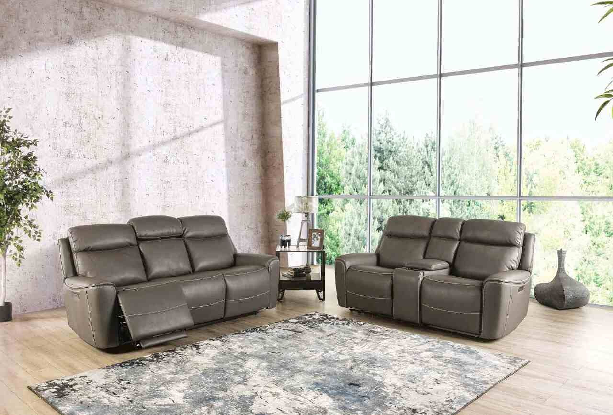 The appearance of Artemia Power Reclining Living Room Set In Gray designed by Furniture of America in the transitional interior design. This gray piece of furniture was selected by 1StopBedrooms from Artemia Collection to add a touch of cosiness and style into your home. Sku: CM9922GY-SF-PM;CM9922GY-CS;CM9922GY-LCH-PM;CM9922GY-RCH-PM. Material: Leather.