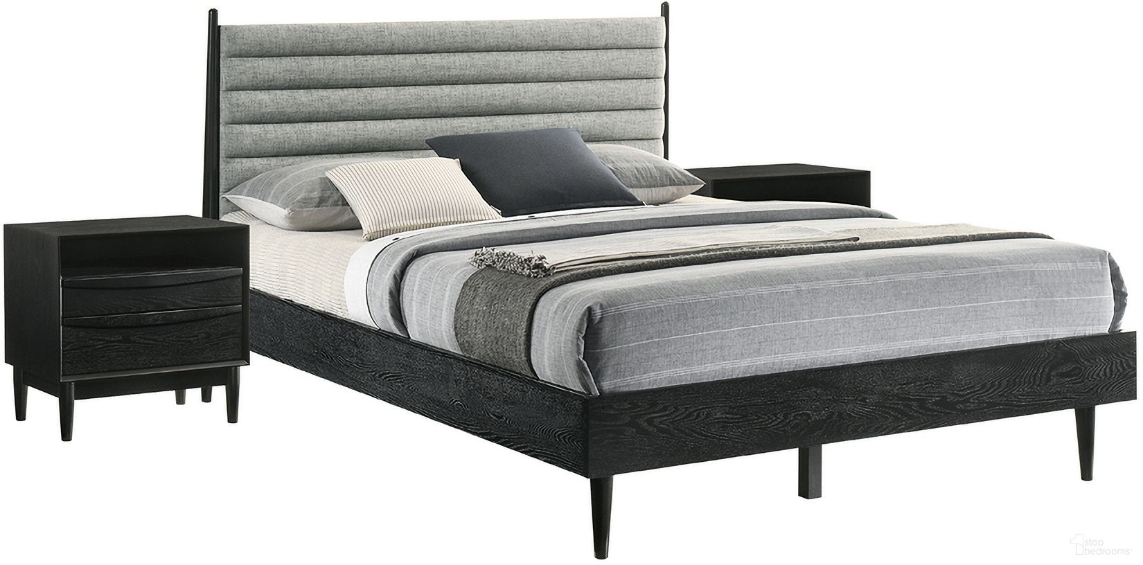 The appearance of Artemio 3 Piece Wood Queen Bedroom Set In Black designed by Armen Living in the transitional interior design. This black piece of furniture was selected by 1StopBedrooms from Artemio Collection to add a touch of cosiness and style into your home. Sku: LCARBDQNBLKBX1;LCARBDQNBLKBX2;LCARBDQNBLKBX3;LCARLABLK;LCARLABLK. Bed Type: Platform Bed. Material: Wood. Bed Size: Queen.
