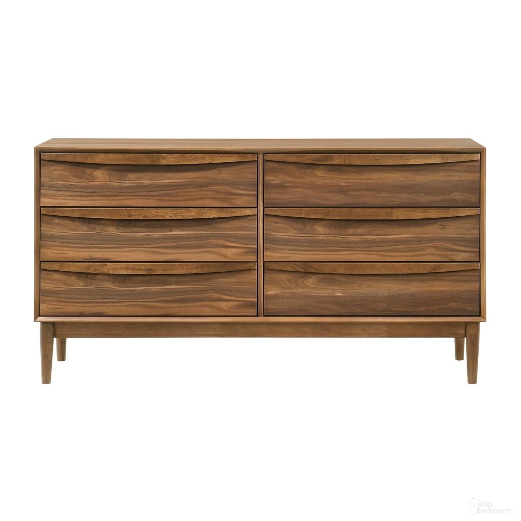 The appearance of Artemio 6 Drawer Wood Dresser In Brown designed by Armen Living in the transitional interior design. This brown piece of furniture was selected by 1StopBedrooms from Artemio Collection to add a touch of cosiness and style into your home. Sku: LCARDRWAL. Material: Wood.
