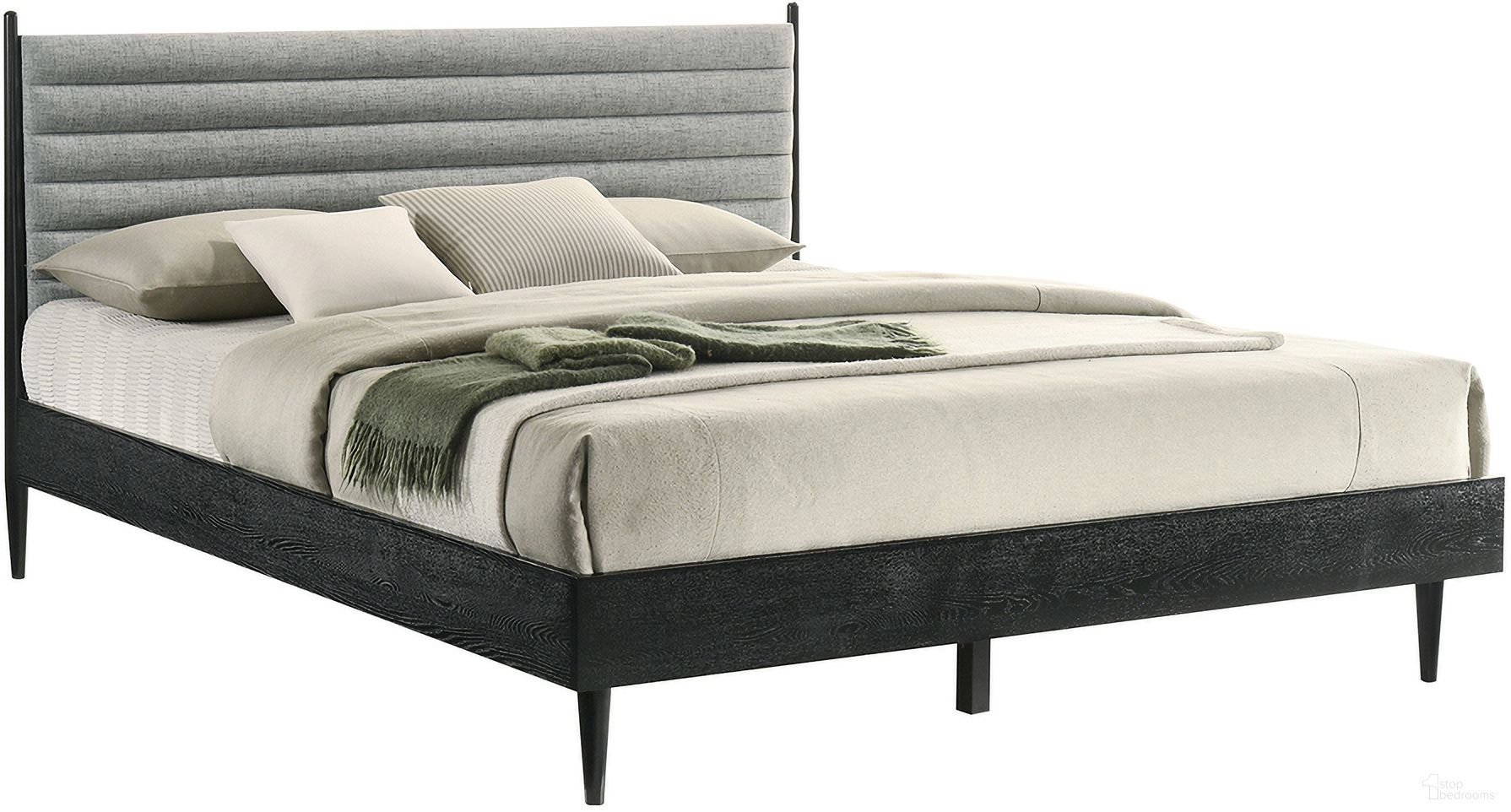 The appearance of Artemio King Platform Wood Bed Frame In Black designed by Armen Living in the transitional interior design. This black piece of furniture was selected by 1StopBedrooms from Artemio Collection to add a touch of cosiness and style into your home. Sku: LCARBDKGBLKBX1;LCARBDKGBLKBX2;LCARBDKGBLKBX3. Bed Type: Platform Bed. Material: Wood. Bed Size: King.