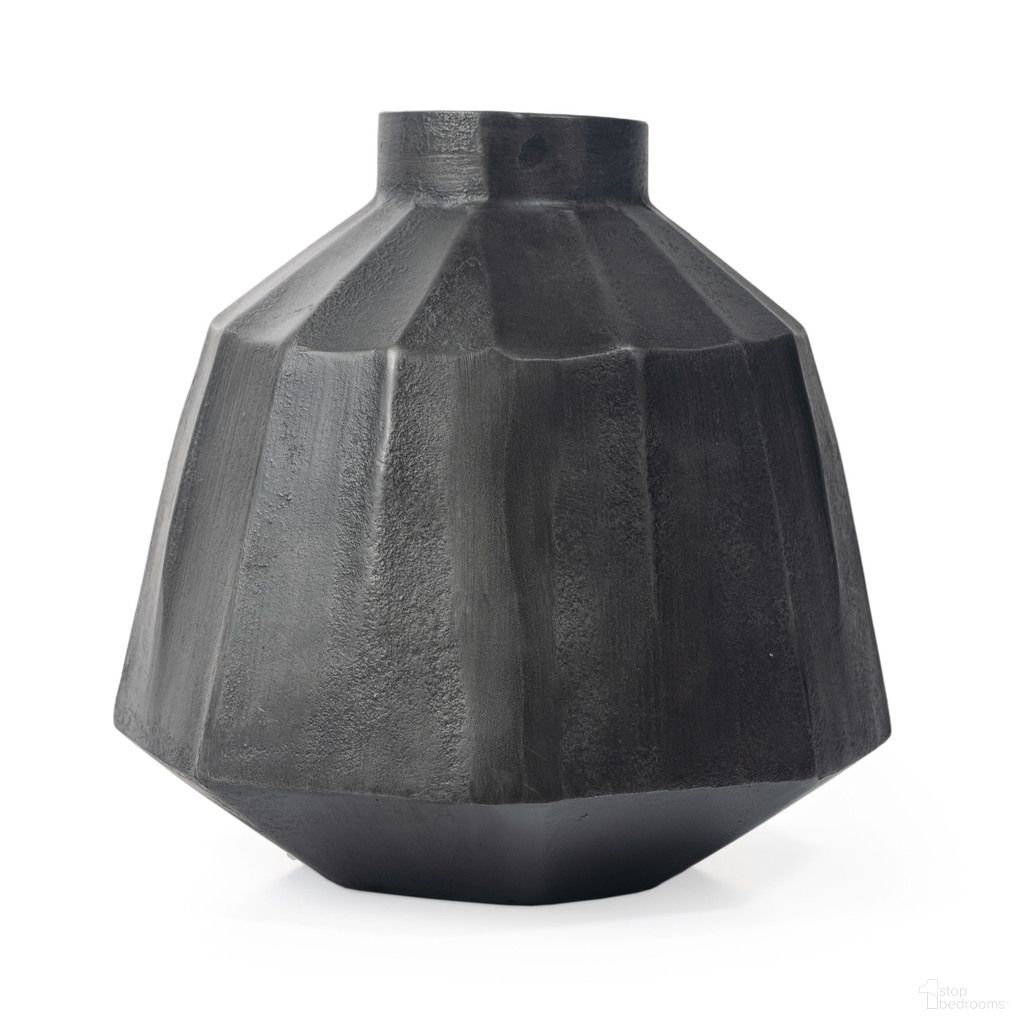 Artemis 11 Inch Large Metal Table Vase In Grey
