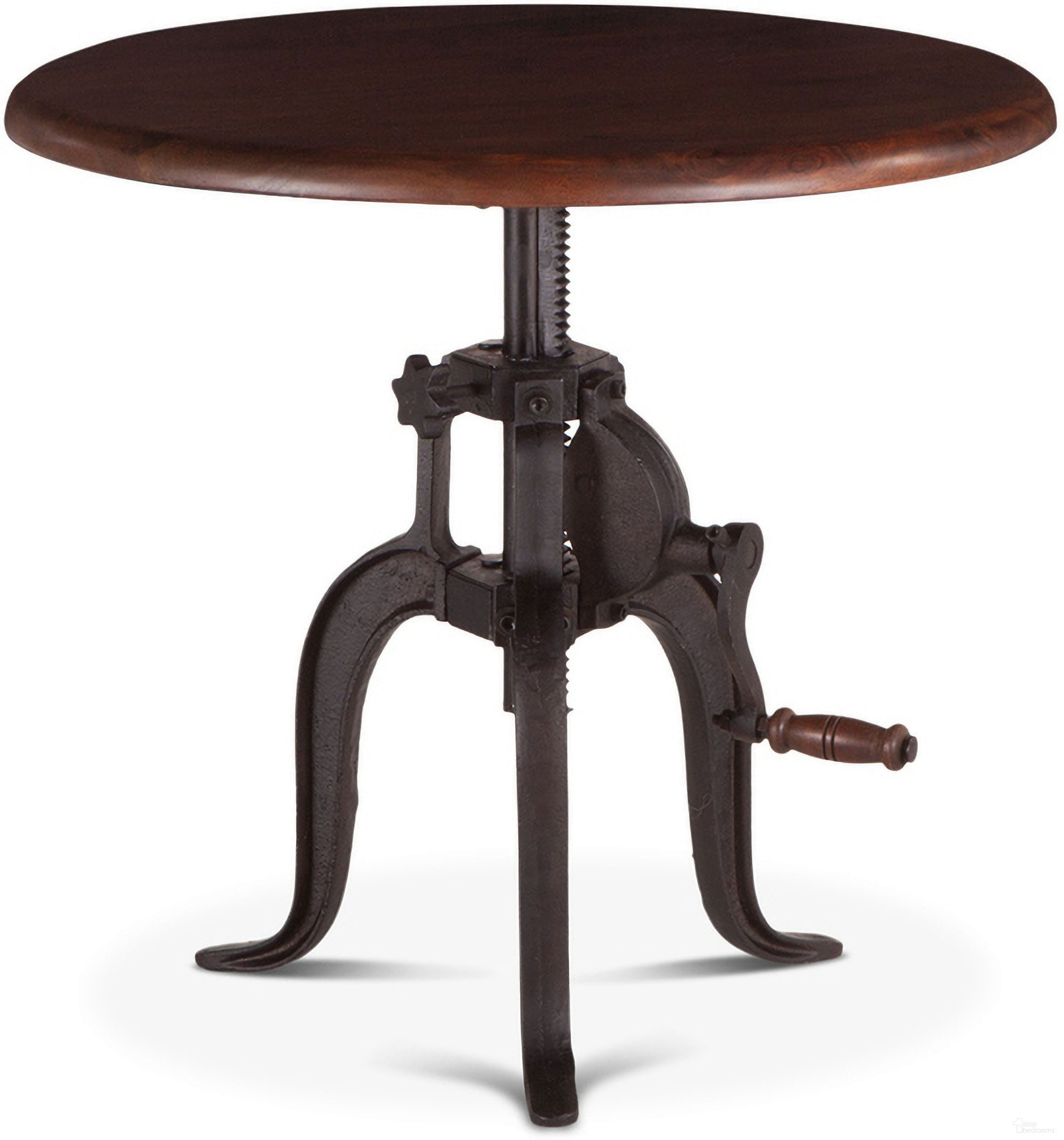 The appearance of Artezia 24 Inch Height Adjustable Crank Side Table with Acacia In Walnut designed by Home Trends and Design in the industrial interior design. This walnut piece of furniture  was selected by 1StopBedrooms from Artezia Collection to add a touch of cosiness and style into your home. Sku: ZWAT24WN. Material: Acacia Wood.