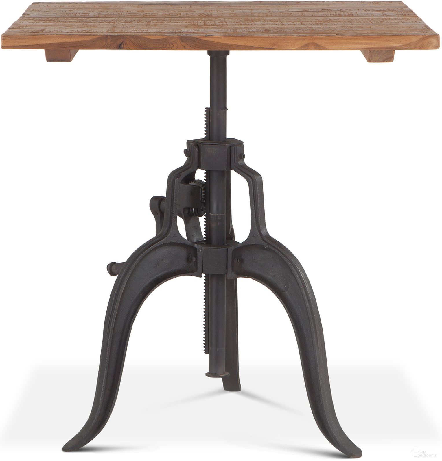 Artezia 30 Inch Height Adjustable Crank Dining Table In Reclaimed Teak