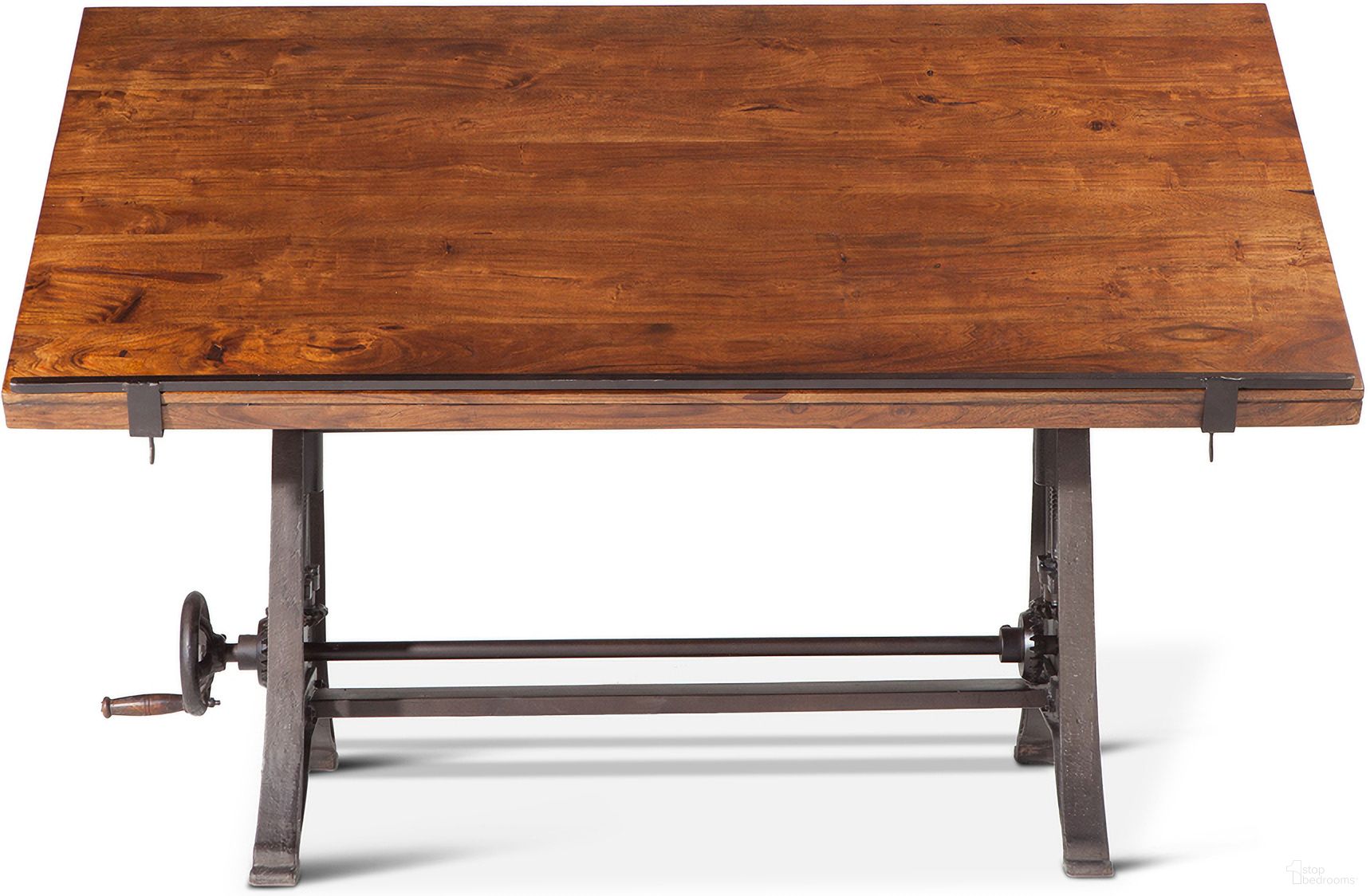 Artezia 62 Inch Drafting Desk with Adjustable Crank In Walnut