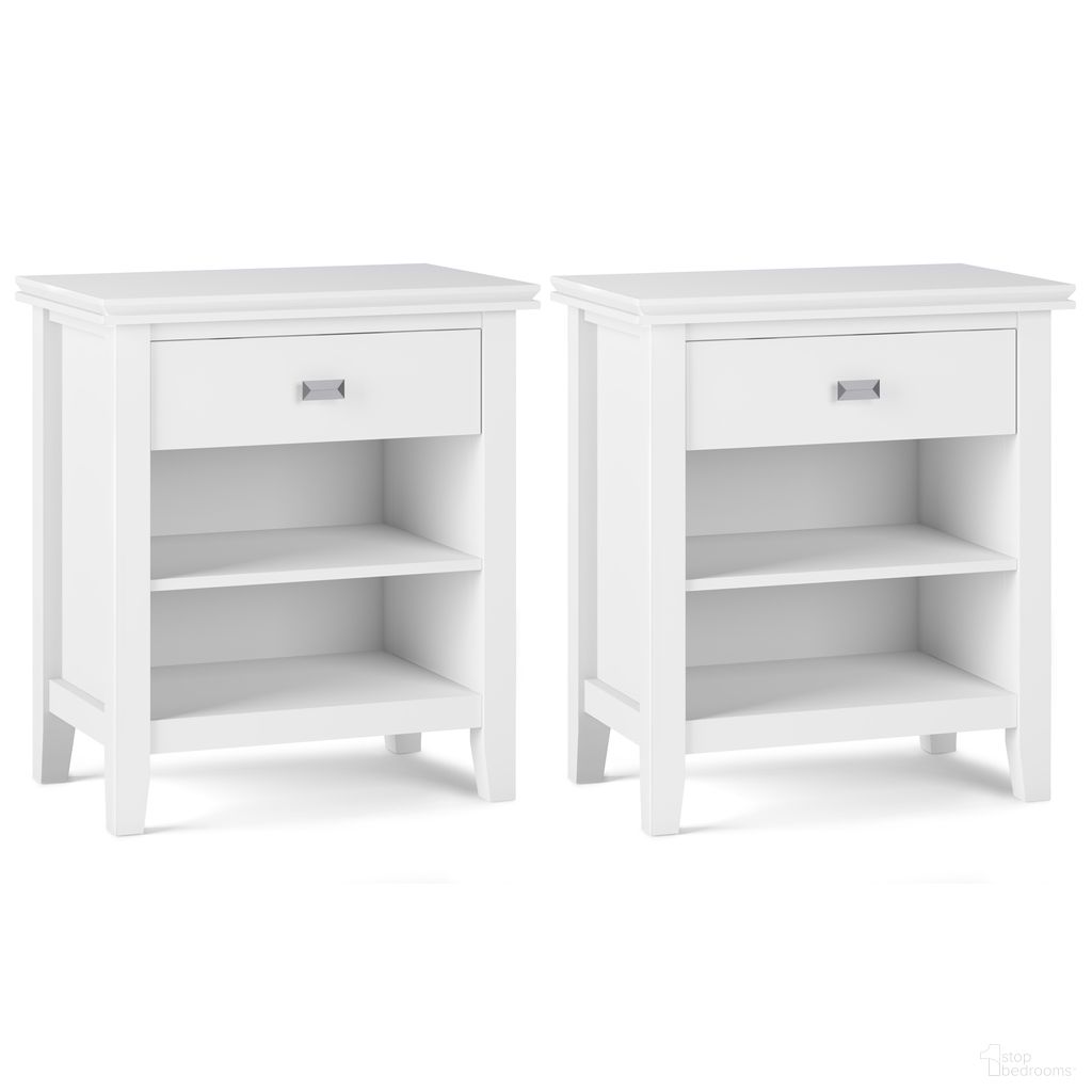 Artisan 24 Inch Solid Wood Night Stand Set of 2 In White