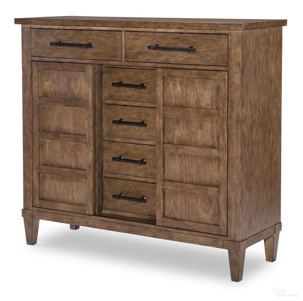 The appearance of Artisan's Place 2 Door and 6 Drawer Chest In Vintage Pine and Ironwood designed by Legacy Classic in the modern / contemporary interior design. This vintage pine and ironwood piece of furniture was selected by 1StopBedrooms from Artisan's Place Collection to add a touch of cosiness and style into your home. Sku: 3270-2400. Material: Pine Veneer.