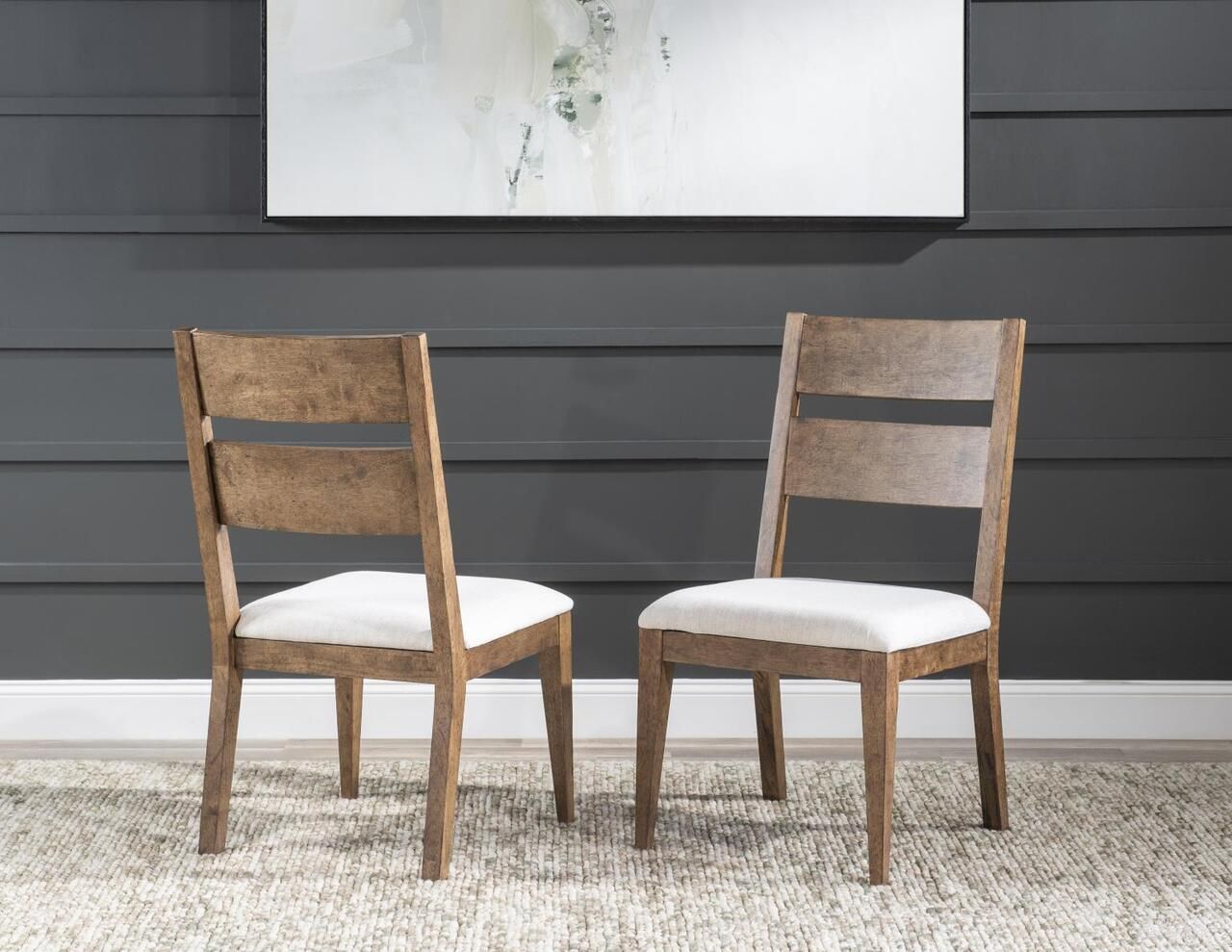 The appearance of Artisan's Place Ladder Back Side Chair Set of 2 In Vintage Pine and Ironwood designed by Legacy Classic in the modern / contemporary interior design. This vintage pine and ironwood piece of furniture was selected by 1StopBedrooms from Artisan's Place Collection to add a touch of cosiness and style into your home. Sku: 3270-140. Material: Pine Veneer. Chair Type: Side Chair.