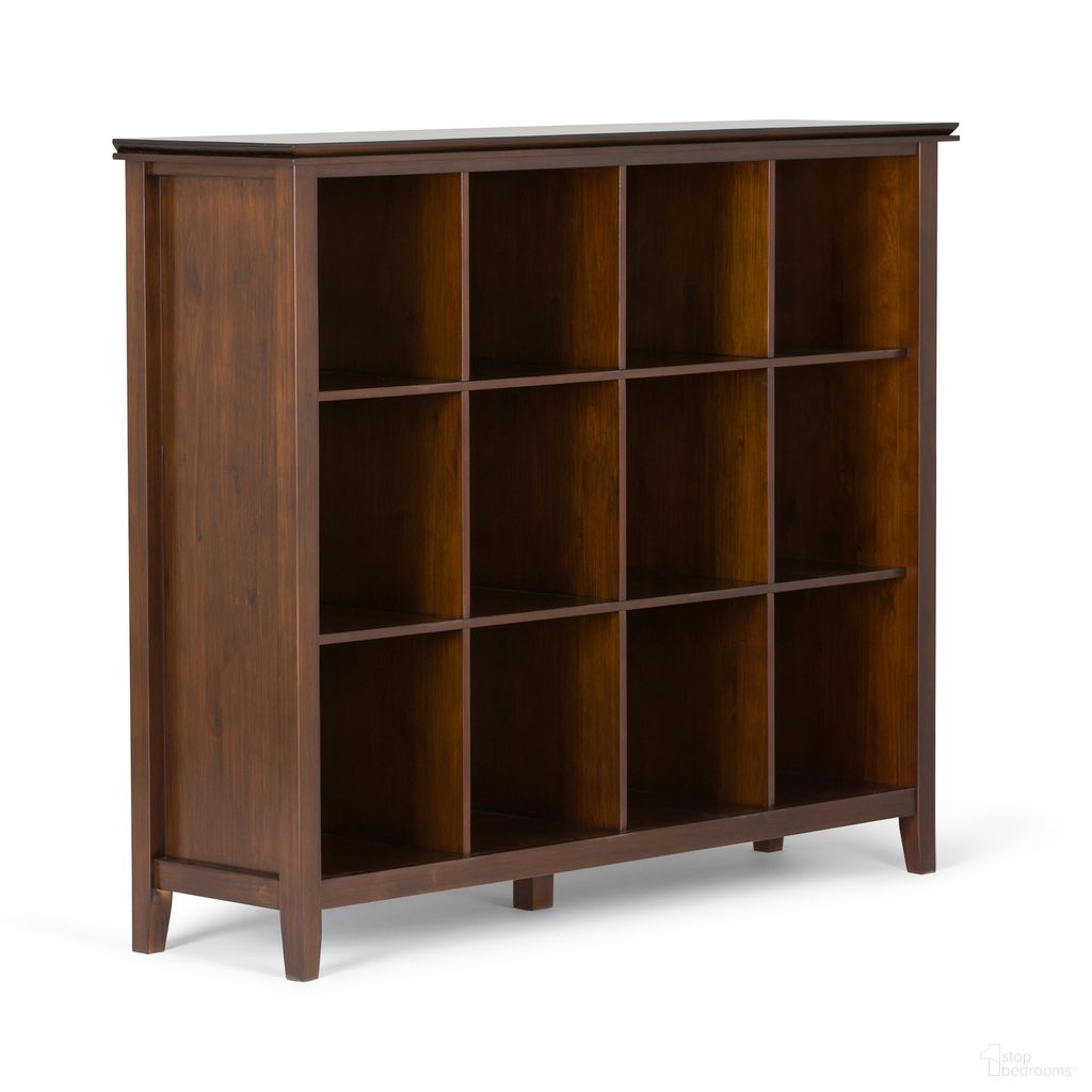 The appearance of Artisan Solid Wood 12 Cube Storage In Russet Brown designed by Simpli Home in the transitional interior design. This russet brown piece of furniture  was selected by 1StopBedrooms from Artisan Collection to add a touch of cosiness and style into your home. Sku: AXCRART22-RUS. Material: Pine.