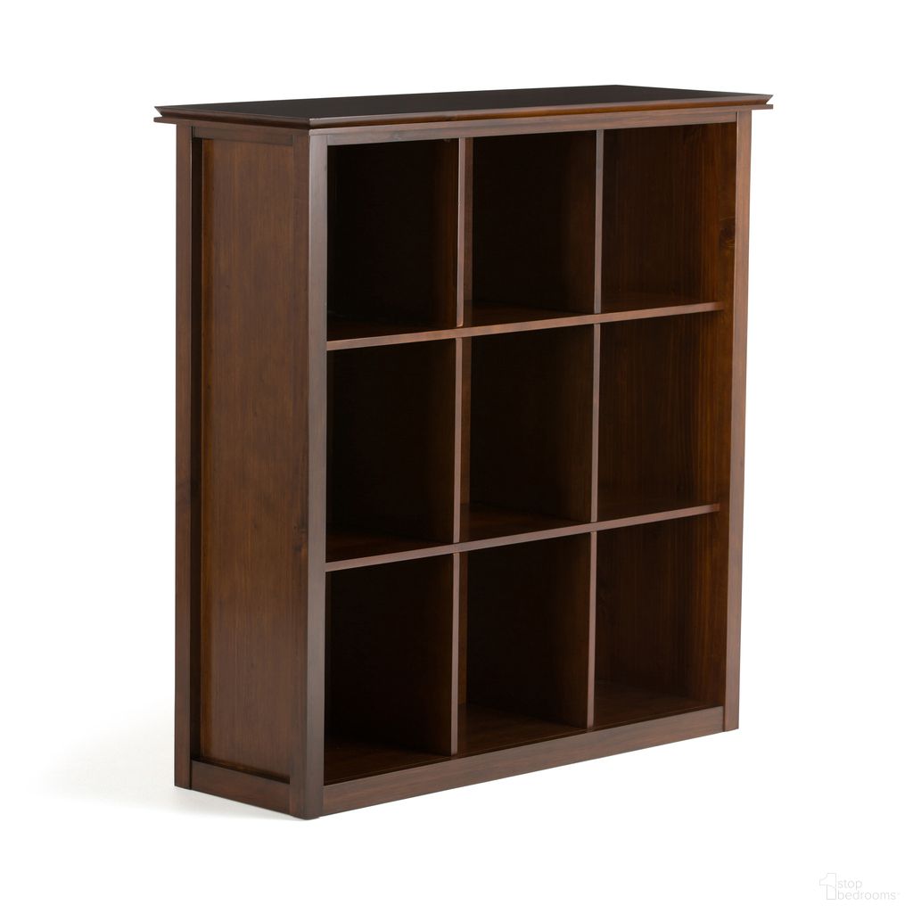 The appearance of Artisan Solid Wood 9 Cube Bookcase and Storage Unit In Russet Brown designed by Simpli Home in the transitional interior design. This russet brown piece of furniture was selected by 1StopBedrooms from Artisan Collection to add a touch of cosiness and style into your home. Sku: AXCRART21-RUS. Material: Pine.