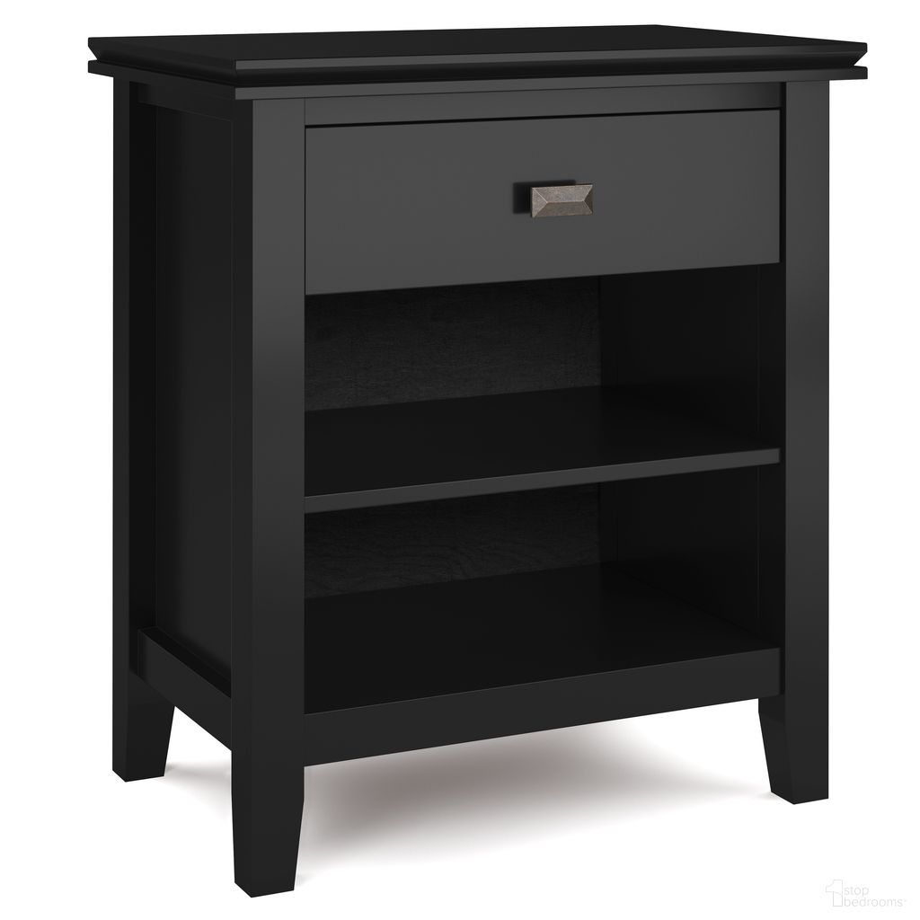 Artisan Solid Wood Bedside Table In Black